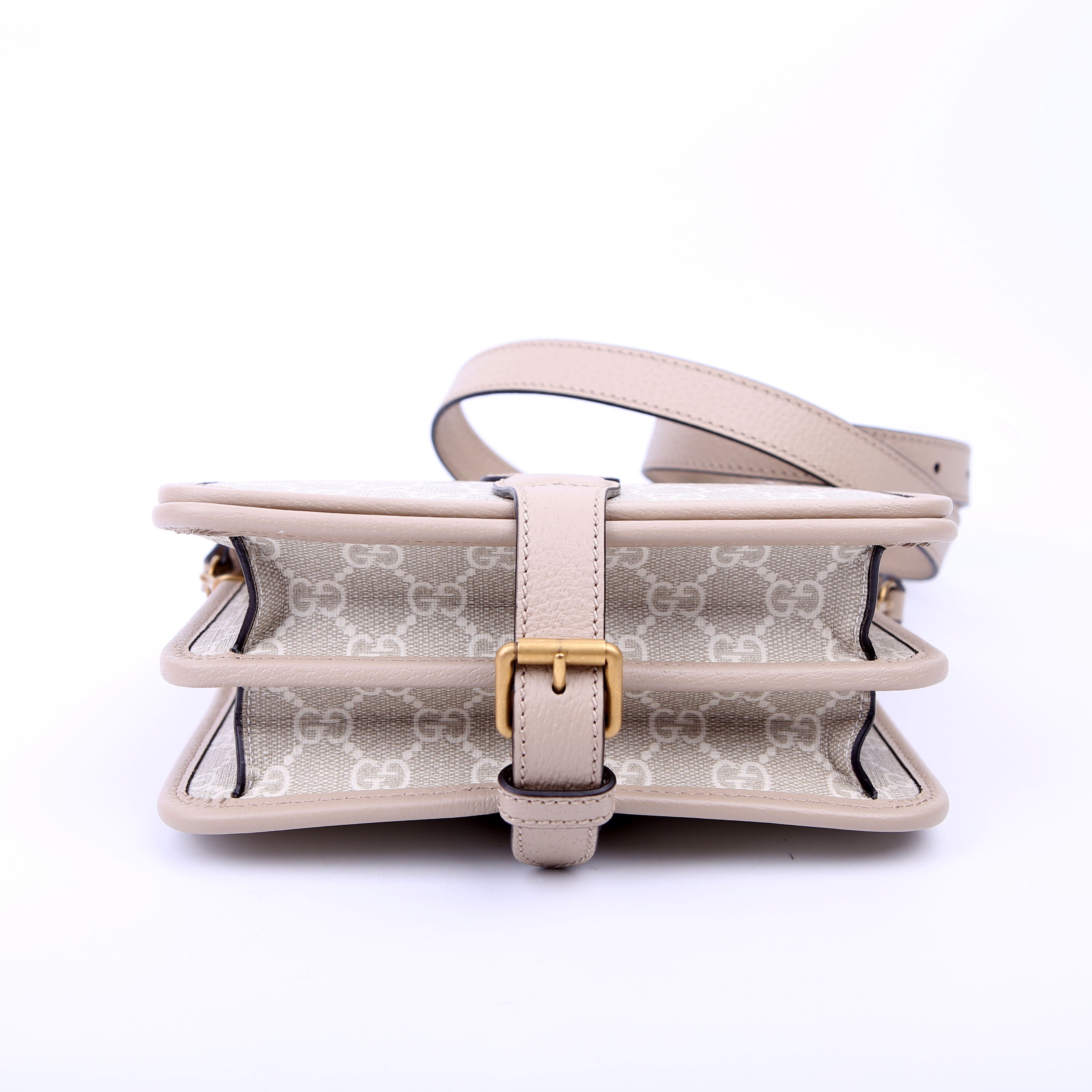 671620 GG Supreme Interlocking G Mini Crossbody Beige