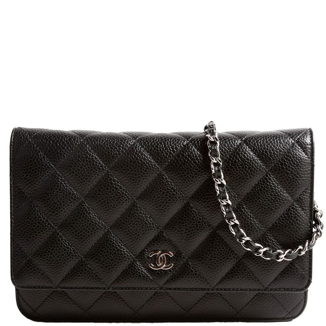 Wallet On Chain Quilted Caviar RFID Black