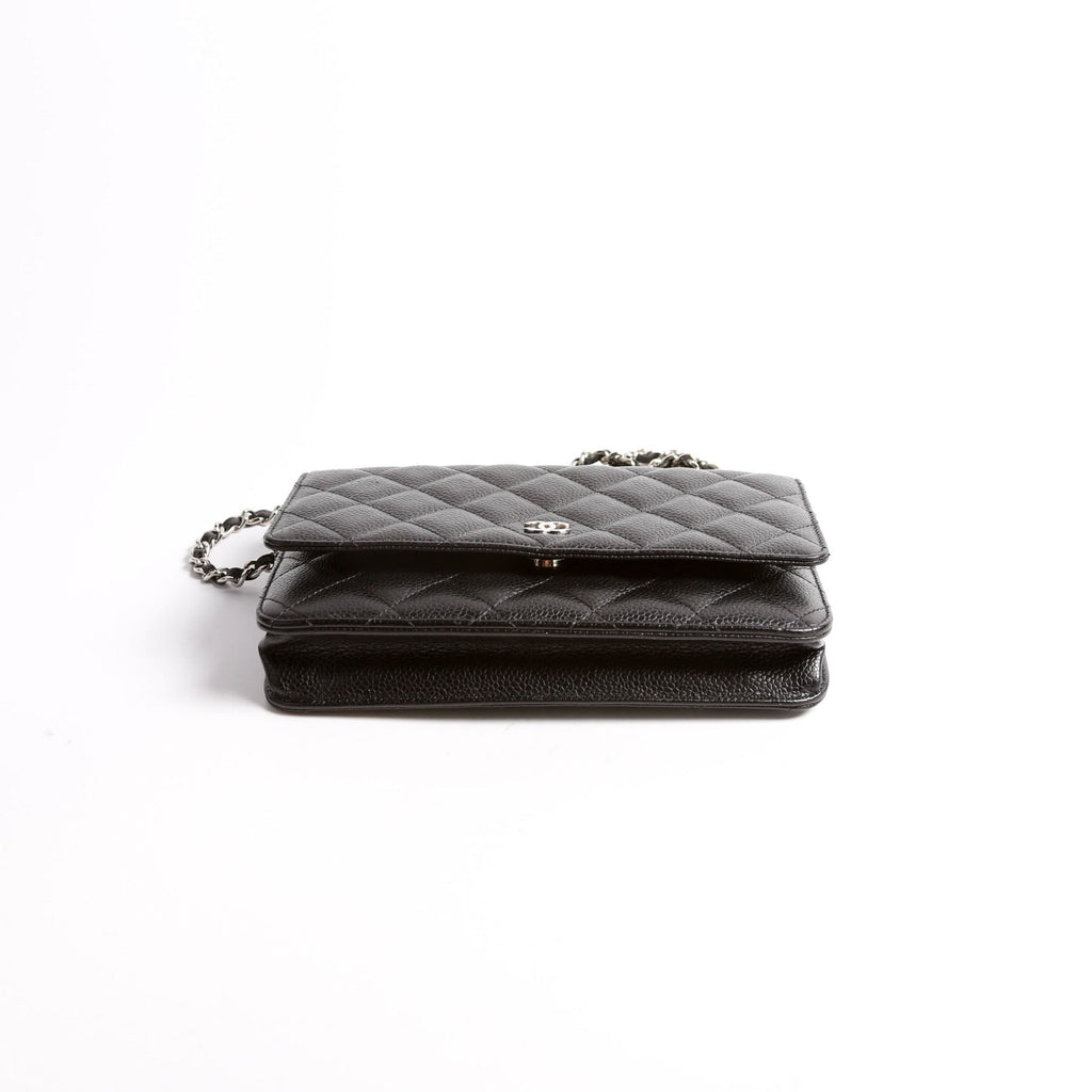 Wallet On Chain Quilted Caviar RFID Black
