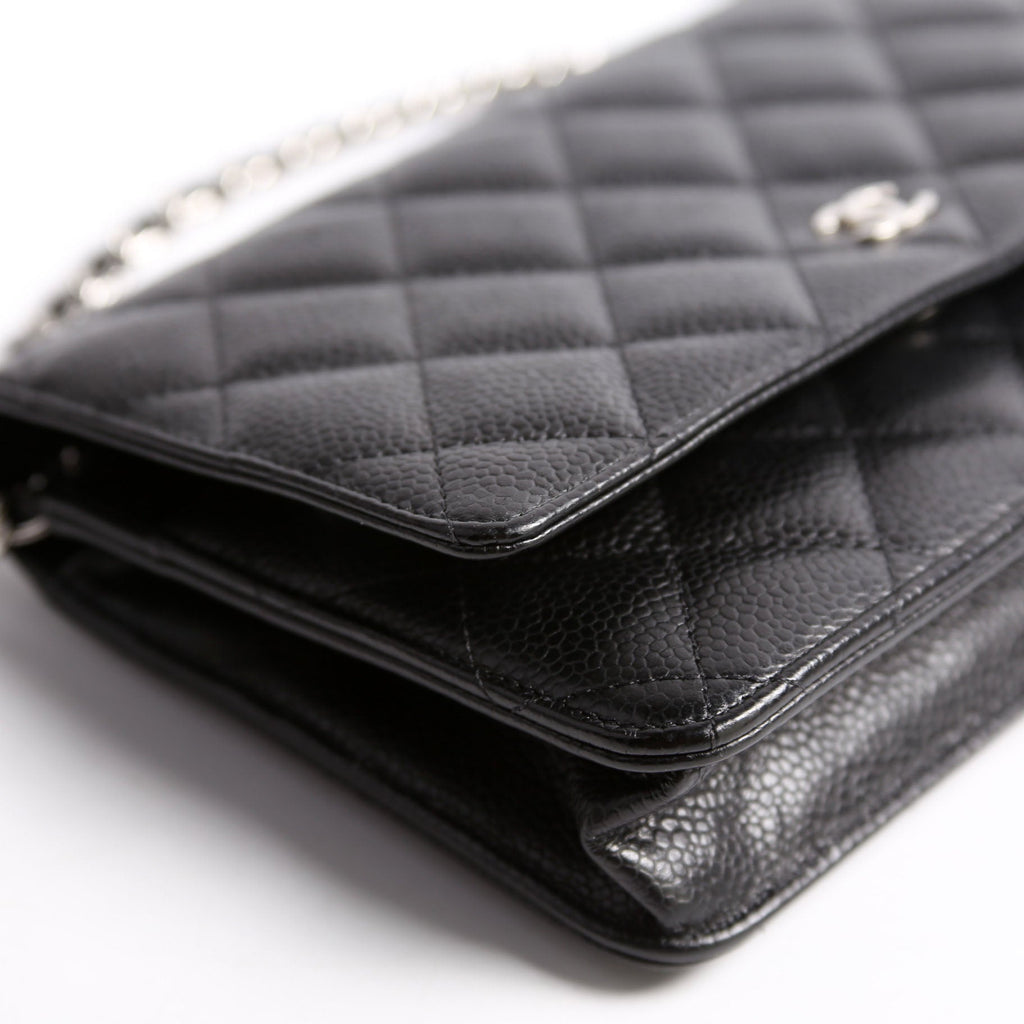 Wallet On Chain Quilted Caviar RFID Black