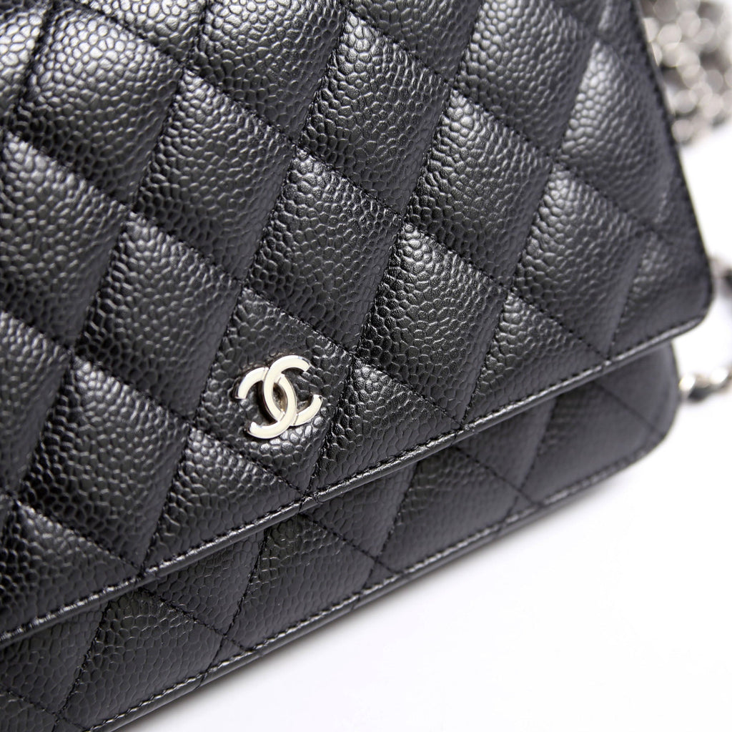 Wallet On Chain Quilted Caviar RFID Black