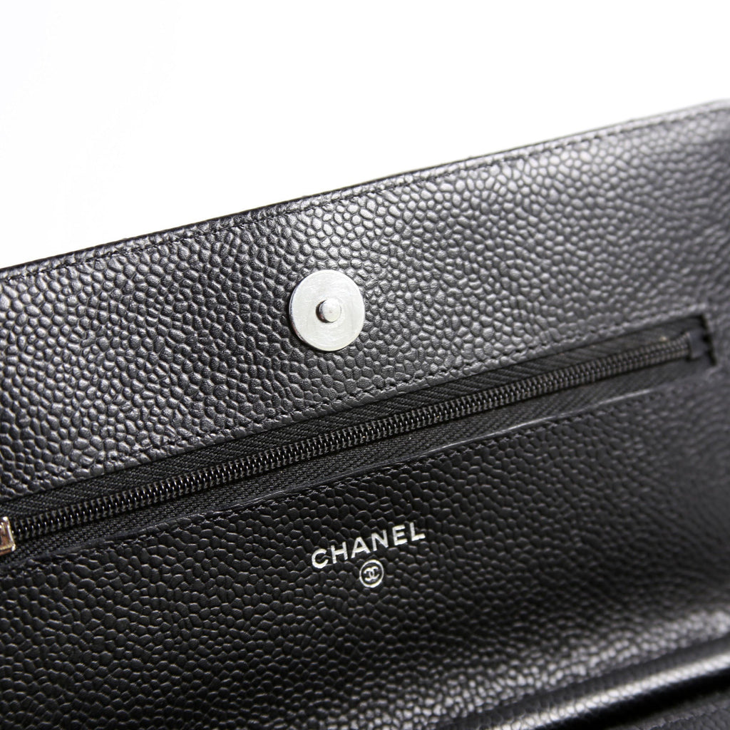Wallet On Chain Quilted Caviar RFID Black