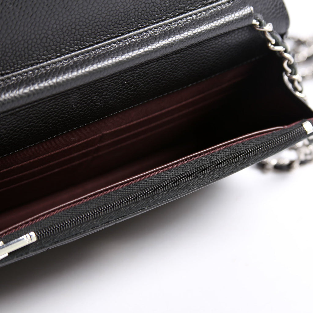 Wallet On Chain Quilted Caviar RFID Black