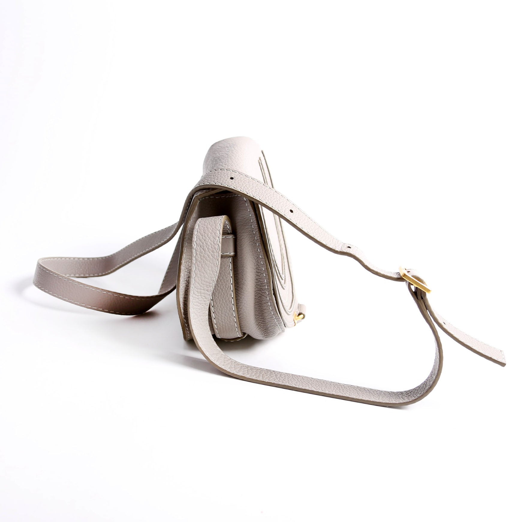 Marcie Saddle Bag Crossbody Small Gray