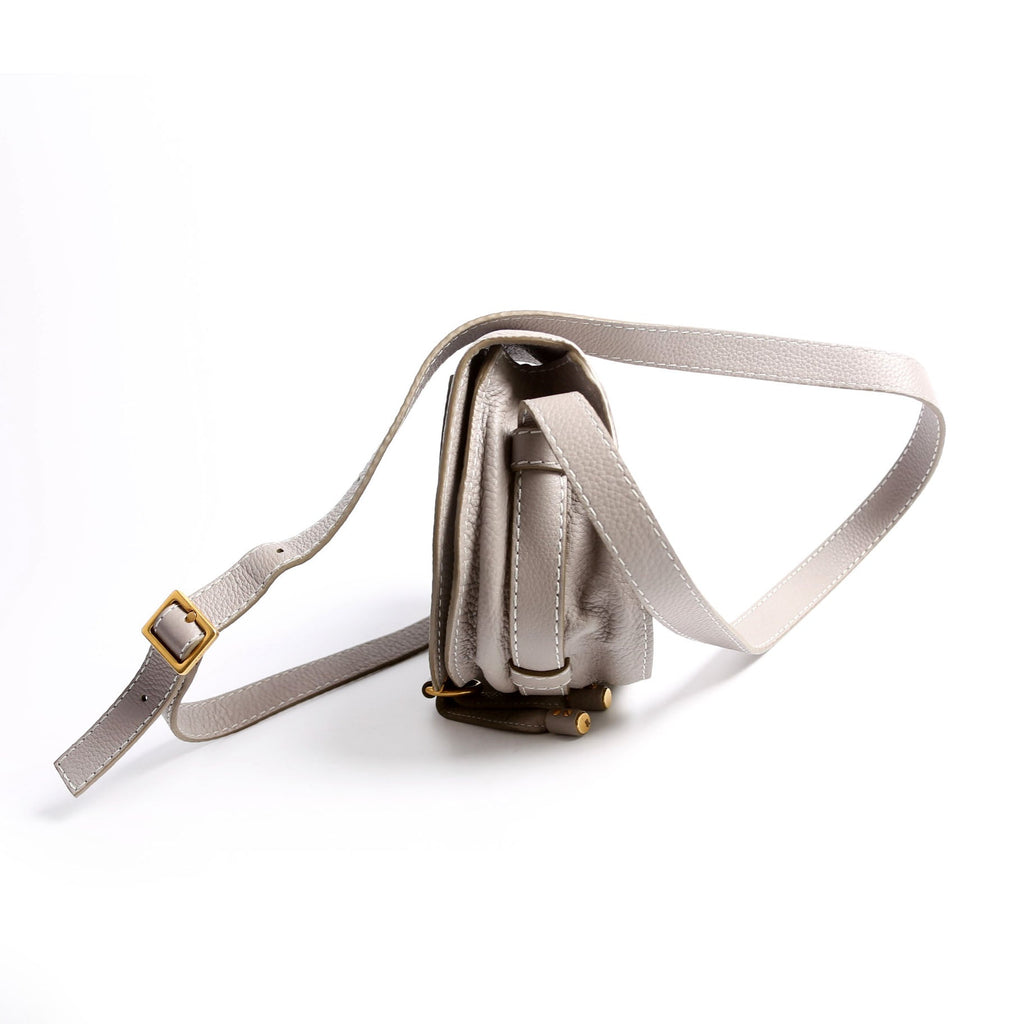 Marcie Saddle Bag Crossbody Small Gray