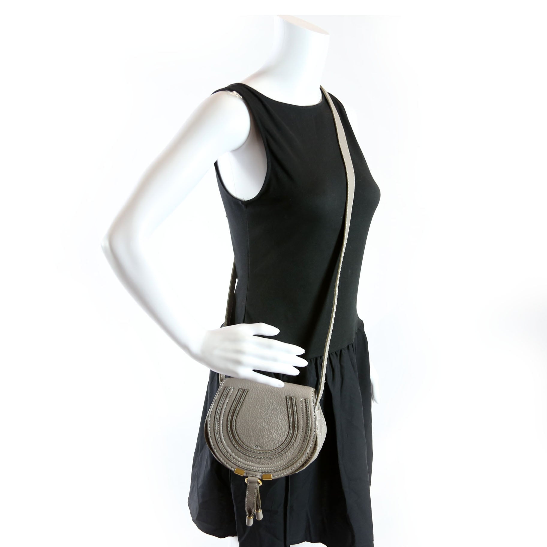 Marcie Saddle Bag Crossbody Small Gray