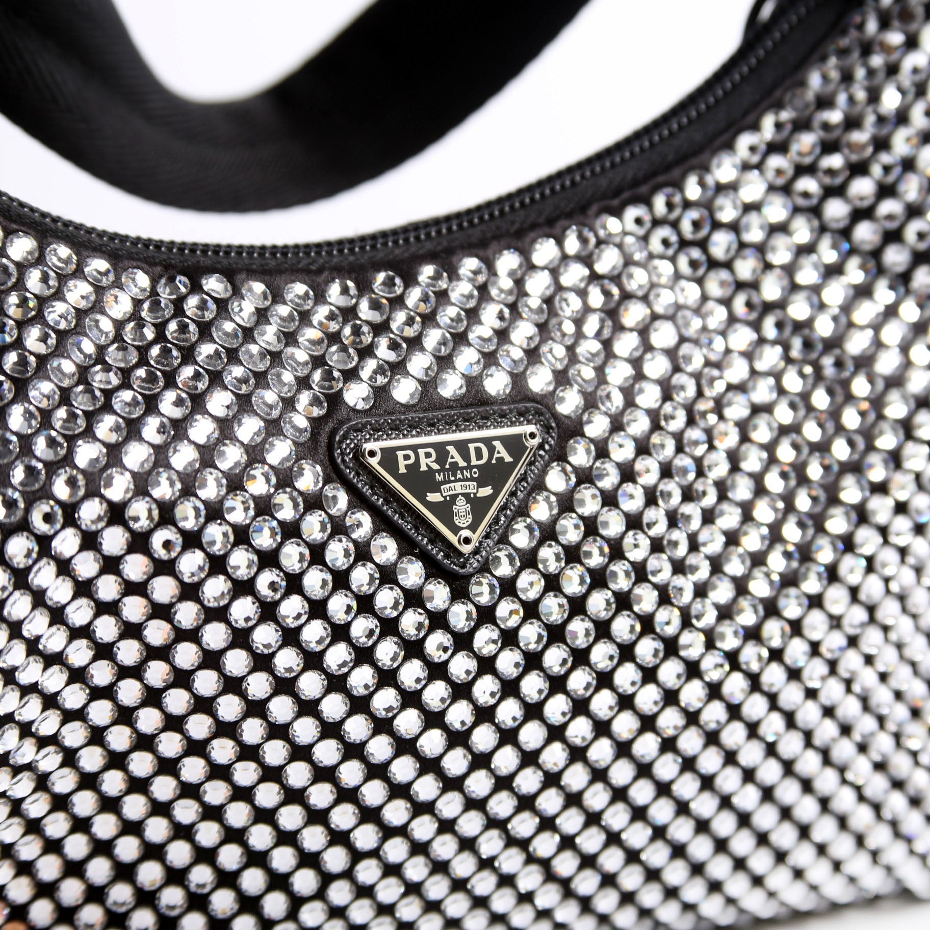 Prada 1BC515 Satin Crystal Re-Edition 2000 Mini Bag