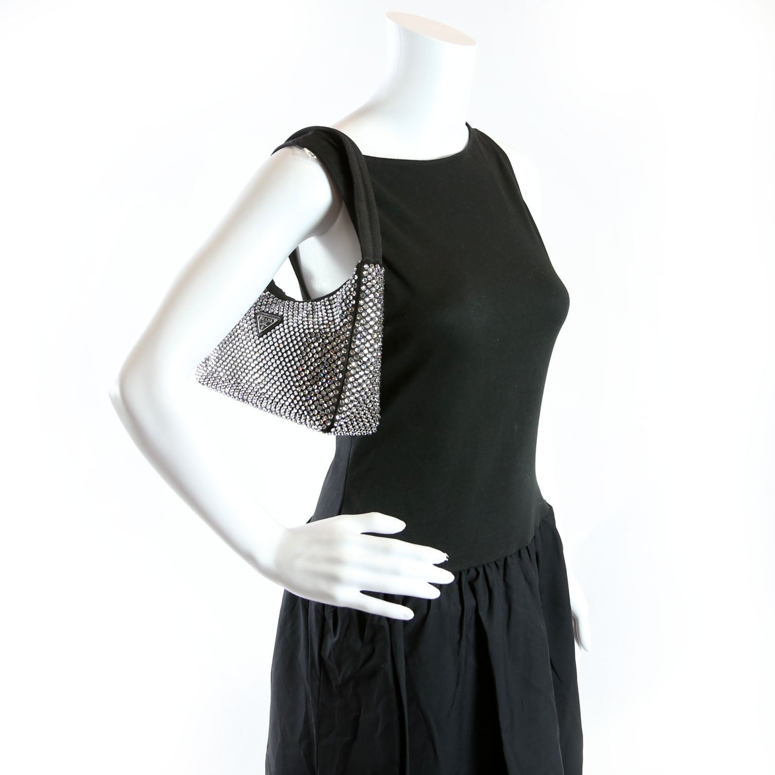 Prada 1BC515 Satin Crystal Re-Edition 2000 Mini Bag