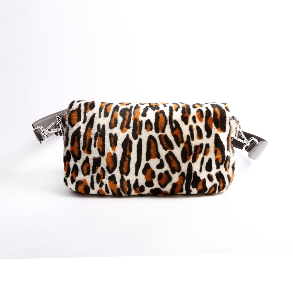 Fendi 8BR600 Leopard Print Baguette Calfskin Hair