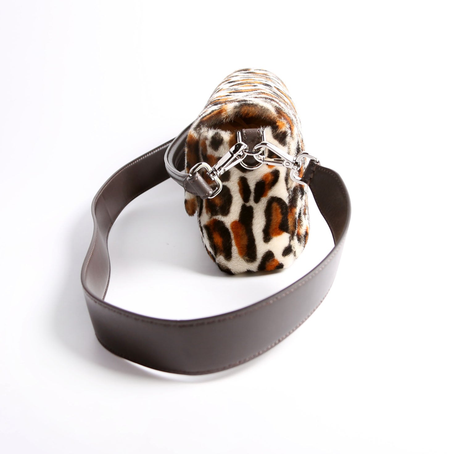 Fendi 8BR600 Leopard Print Baguette Calfskin Hair