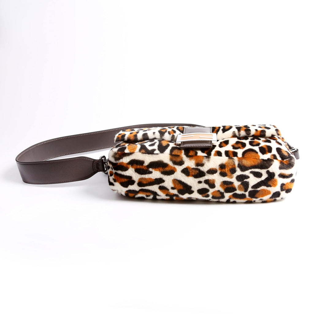 Fendi 8BR600 Leopard Print Baguette Calfskin Hair