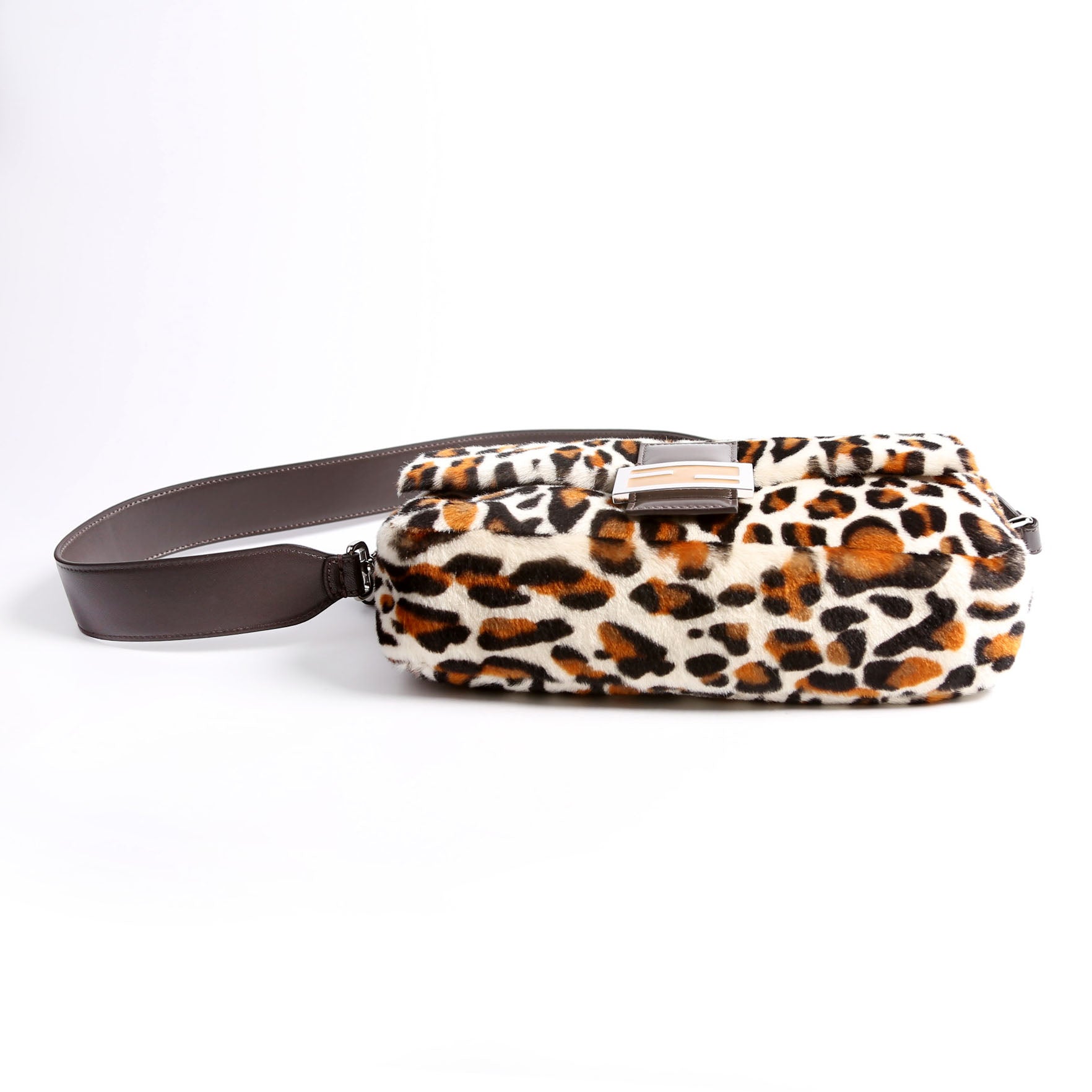 Fendi 8BR600 Leopard Print Baguette Calfskin Hair