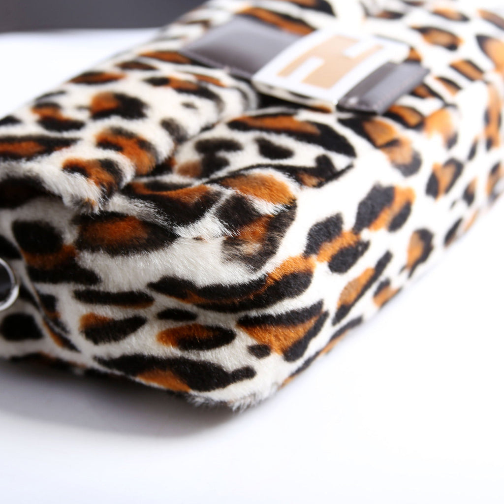 Fendi 8BR600 Leopard Print Baguette Calfskin Hair