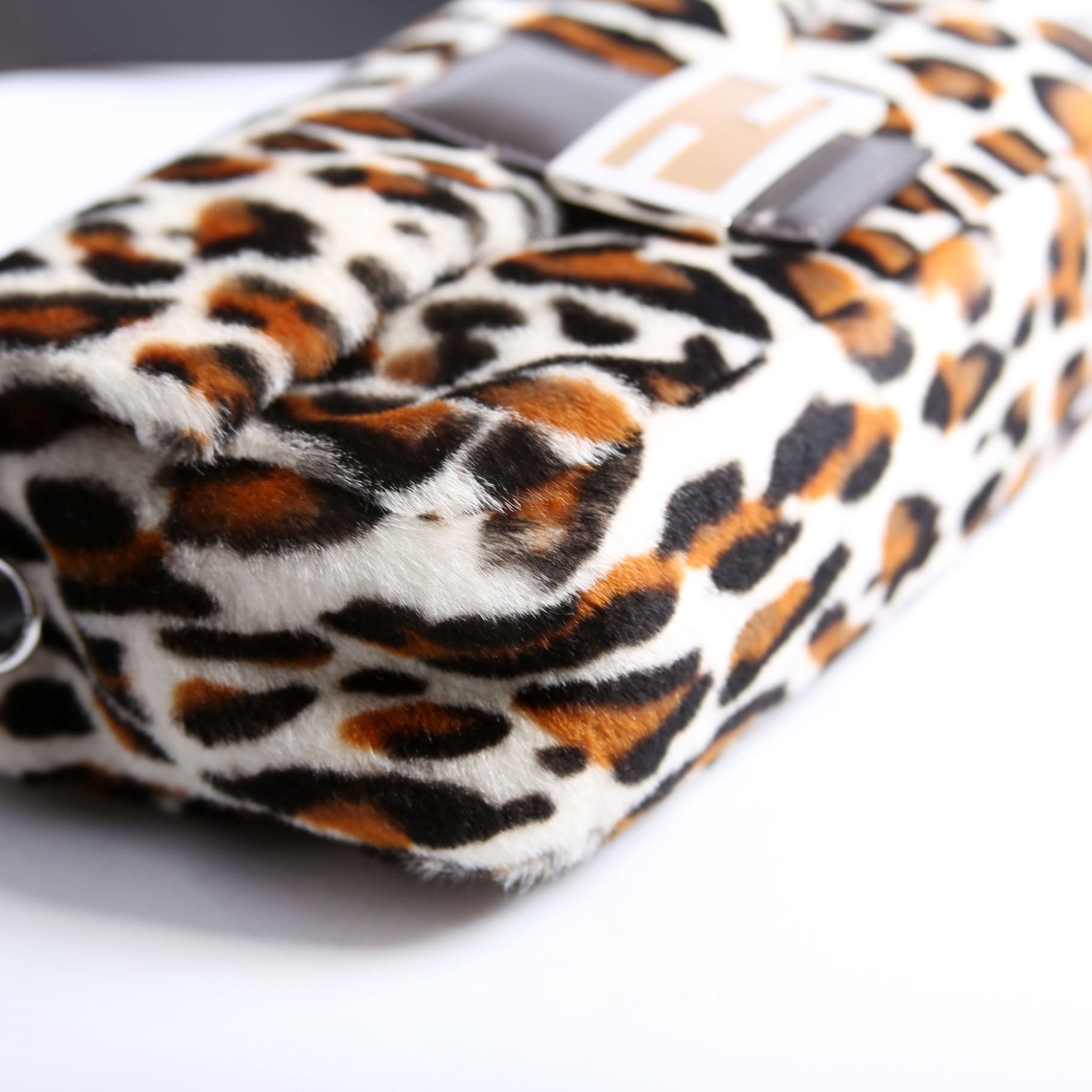 Fendi 8BR600 Leopard Print Baguette Calfskin Hair