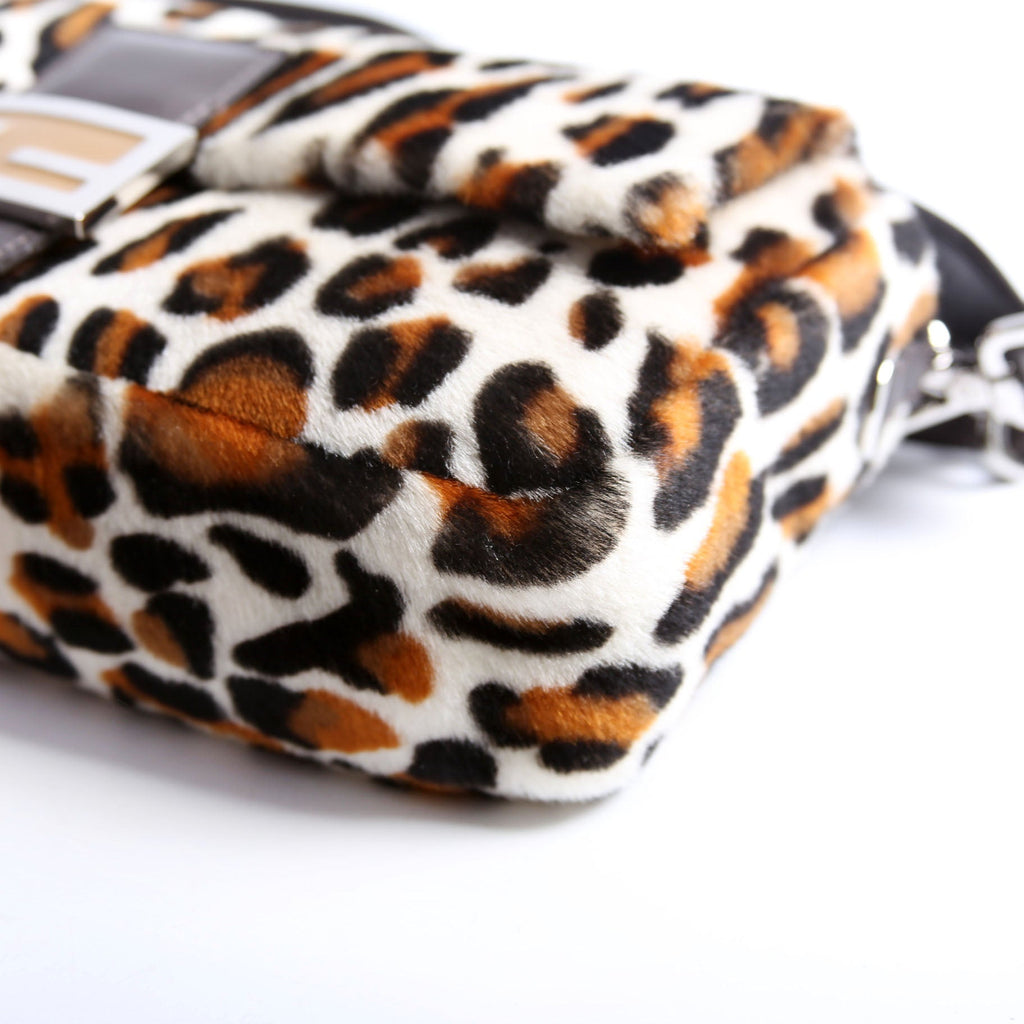 Fendi 8BR600 Leopard Print Baguette Calfskin Hair
