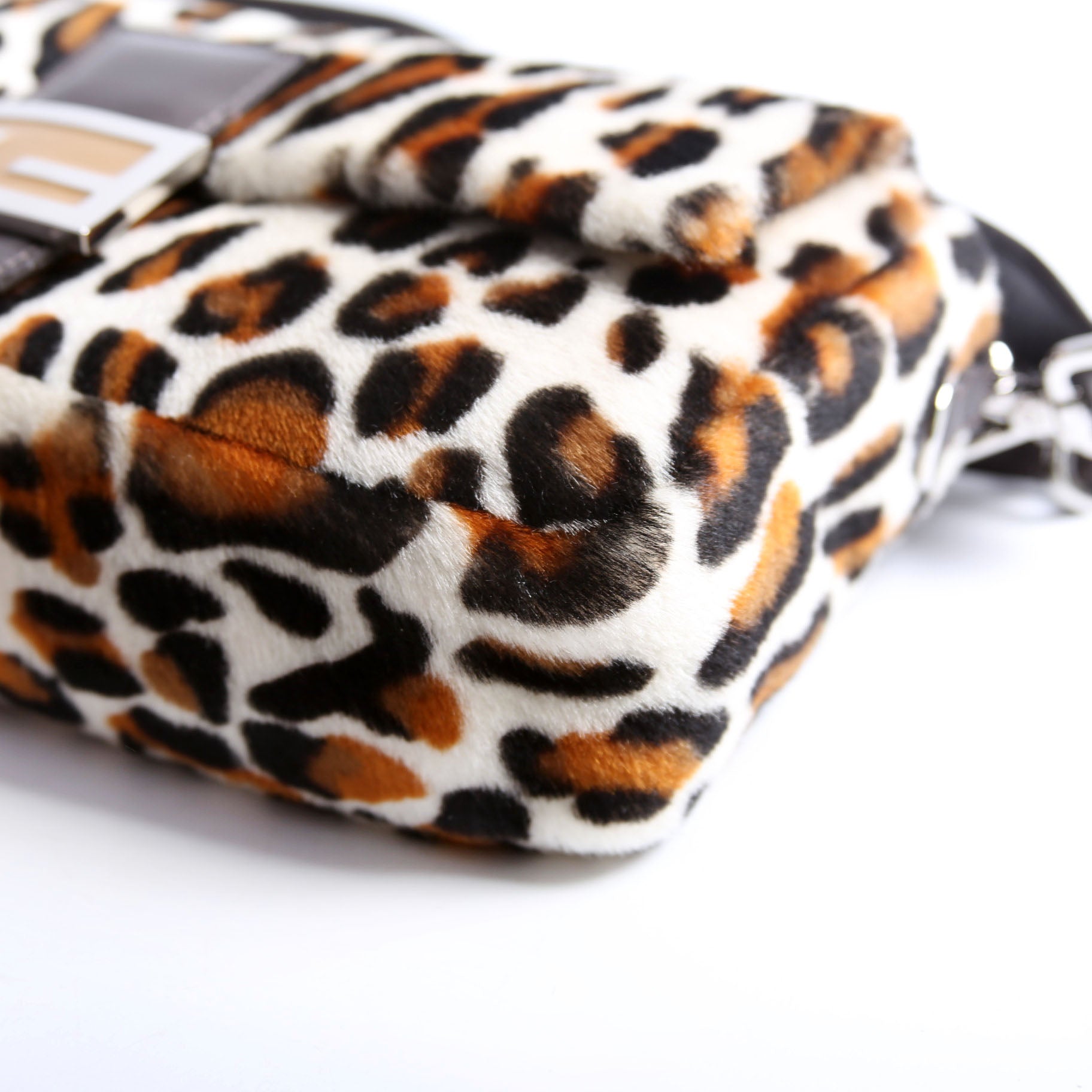 Fendi 8BR600 Leopard Print Baguette Calfskin Hair