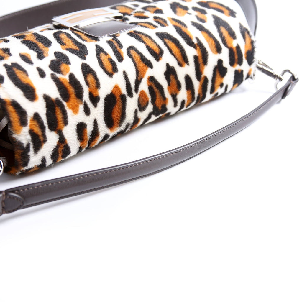 Fendi 8BR600 Leopard Print Baguette Calfskin Hair
