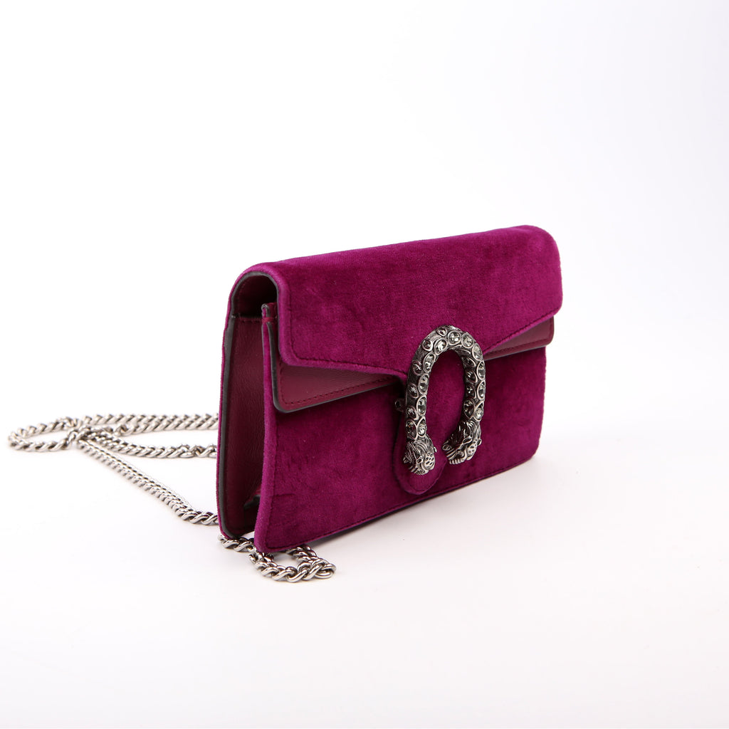 Gucci 476432 Dionysus Velvet Super Mini Purple