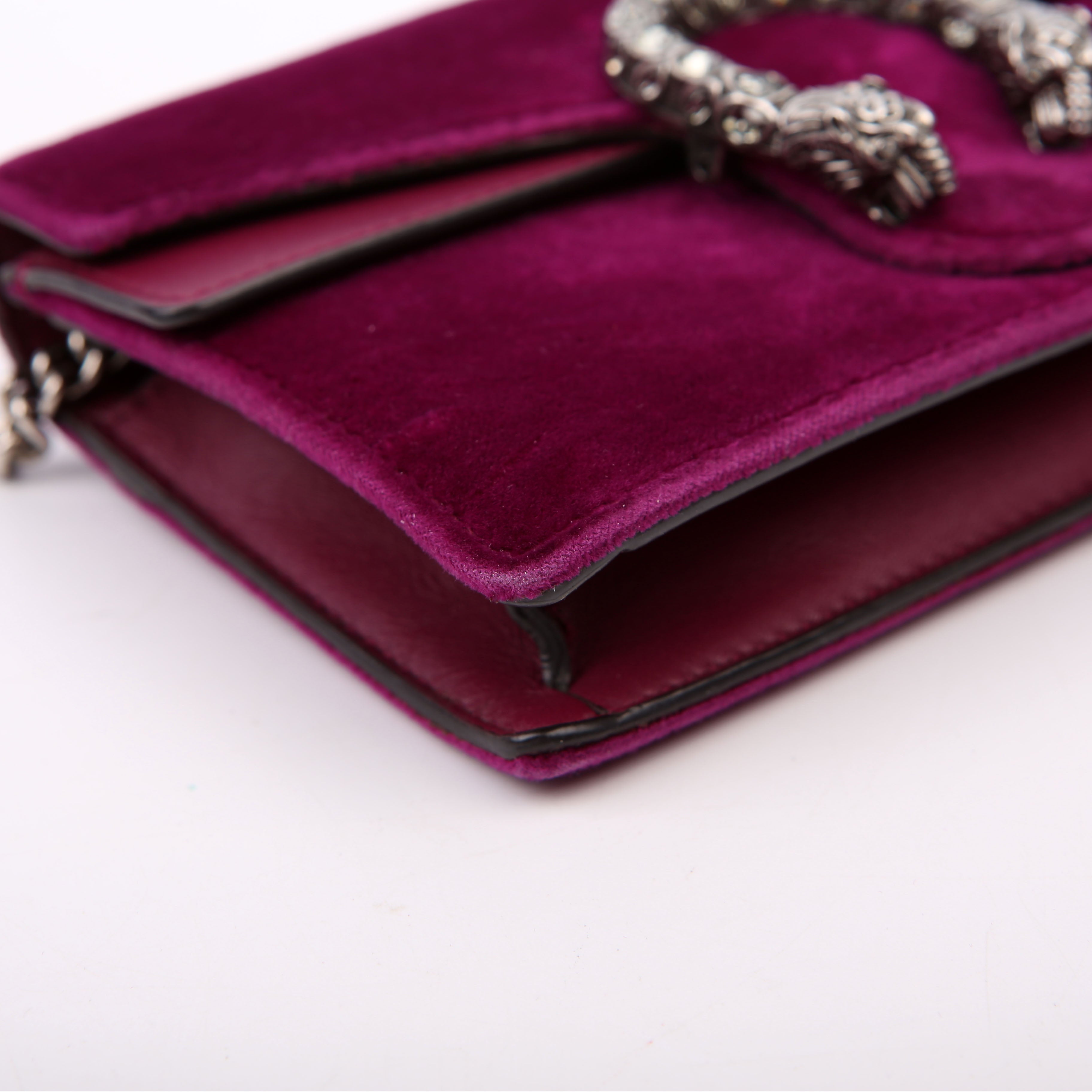 Gucci 476432 Dionysus Velvet Super Mini Purple