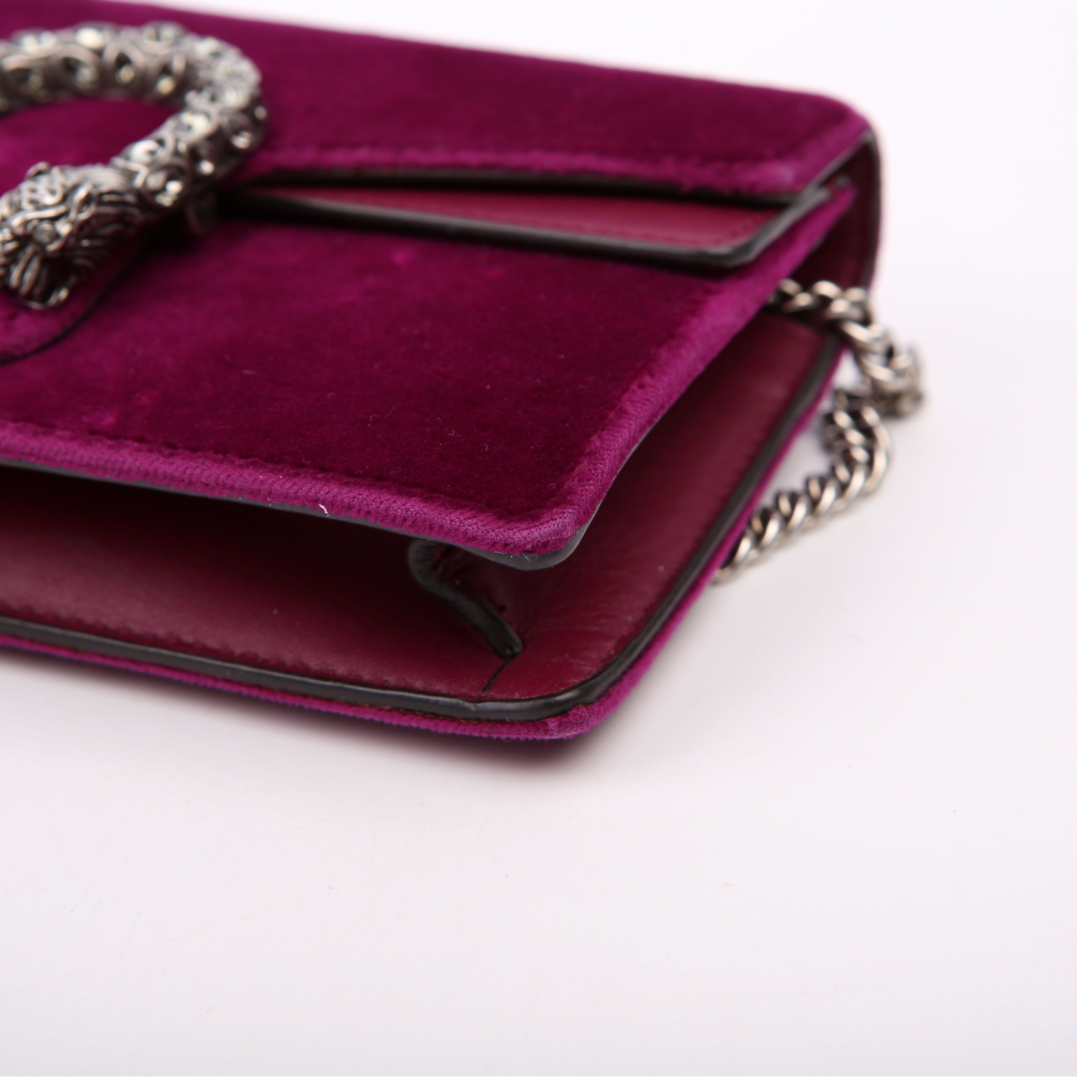Gucci 476432 Dionysus Velvet Super Mini Purple