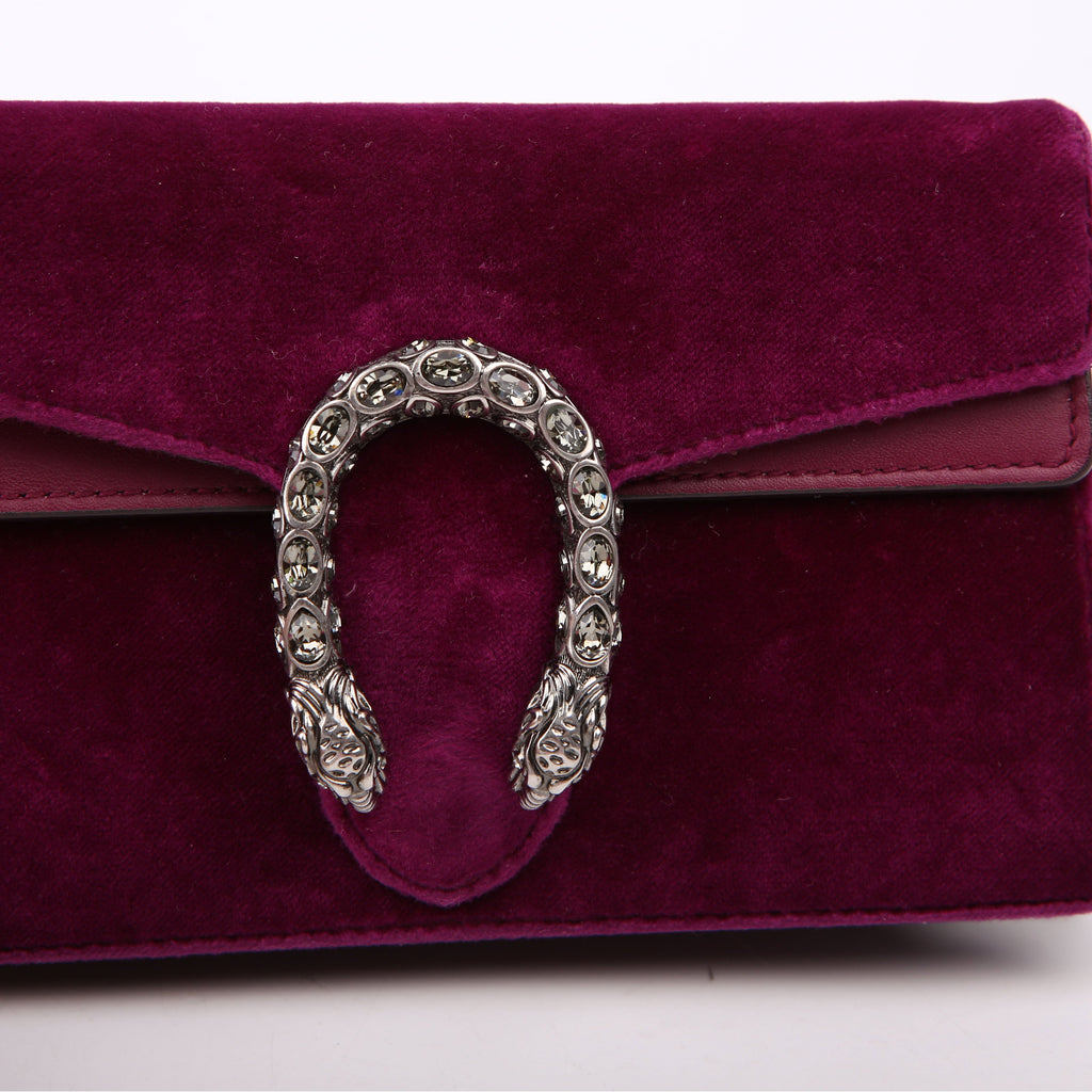 Gucci 476432 Dionysus Velvet Super Mini Purple