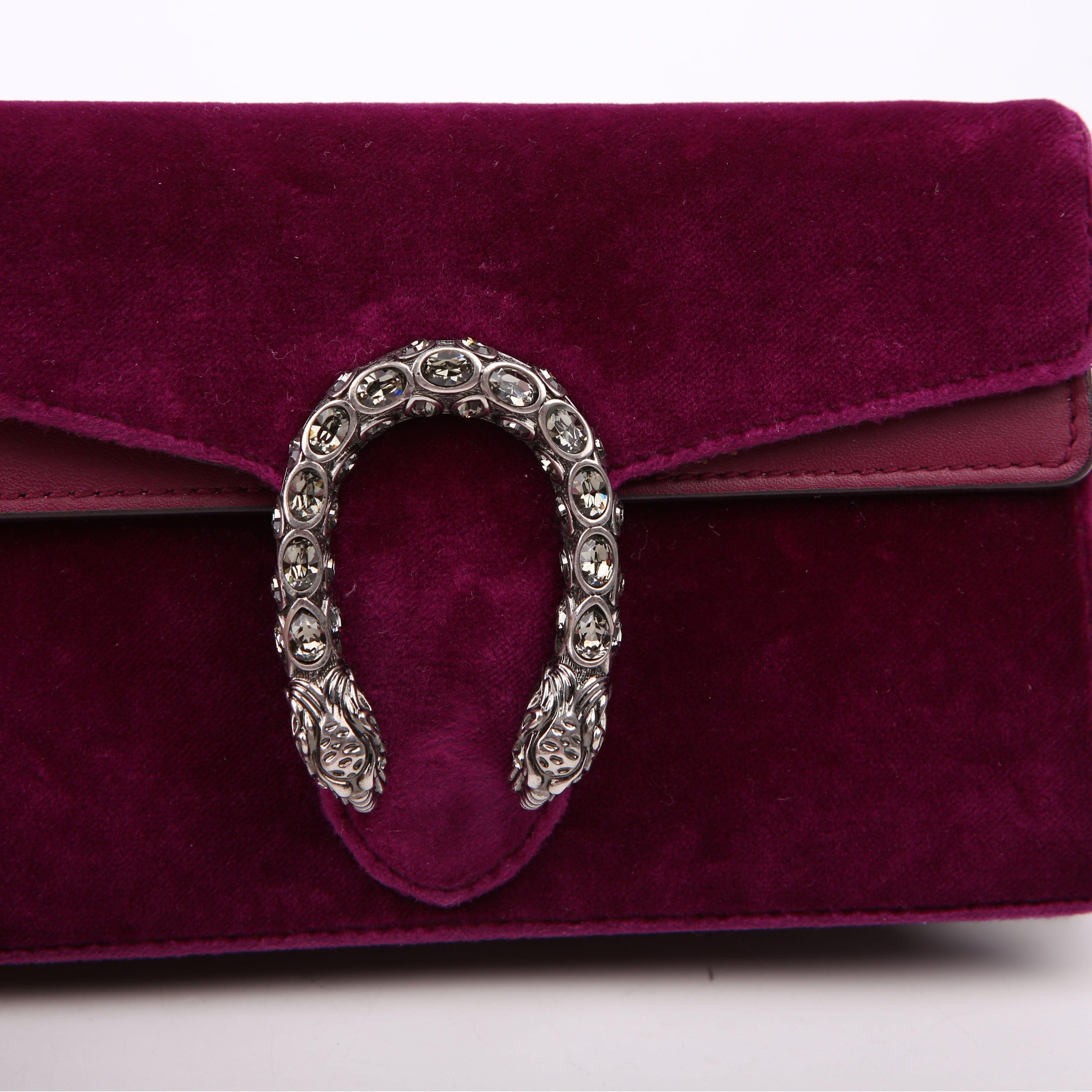 Gucci 476432 Dionysus Velvet Super Mini Purple