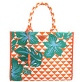 Prada 1BA356 Symbole Embroidered Tote Orange/White