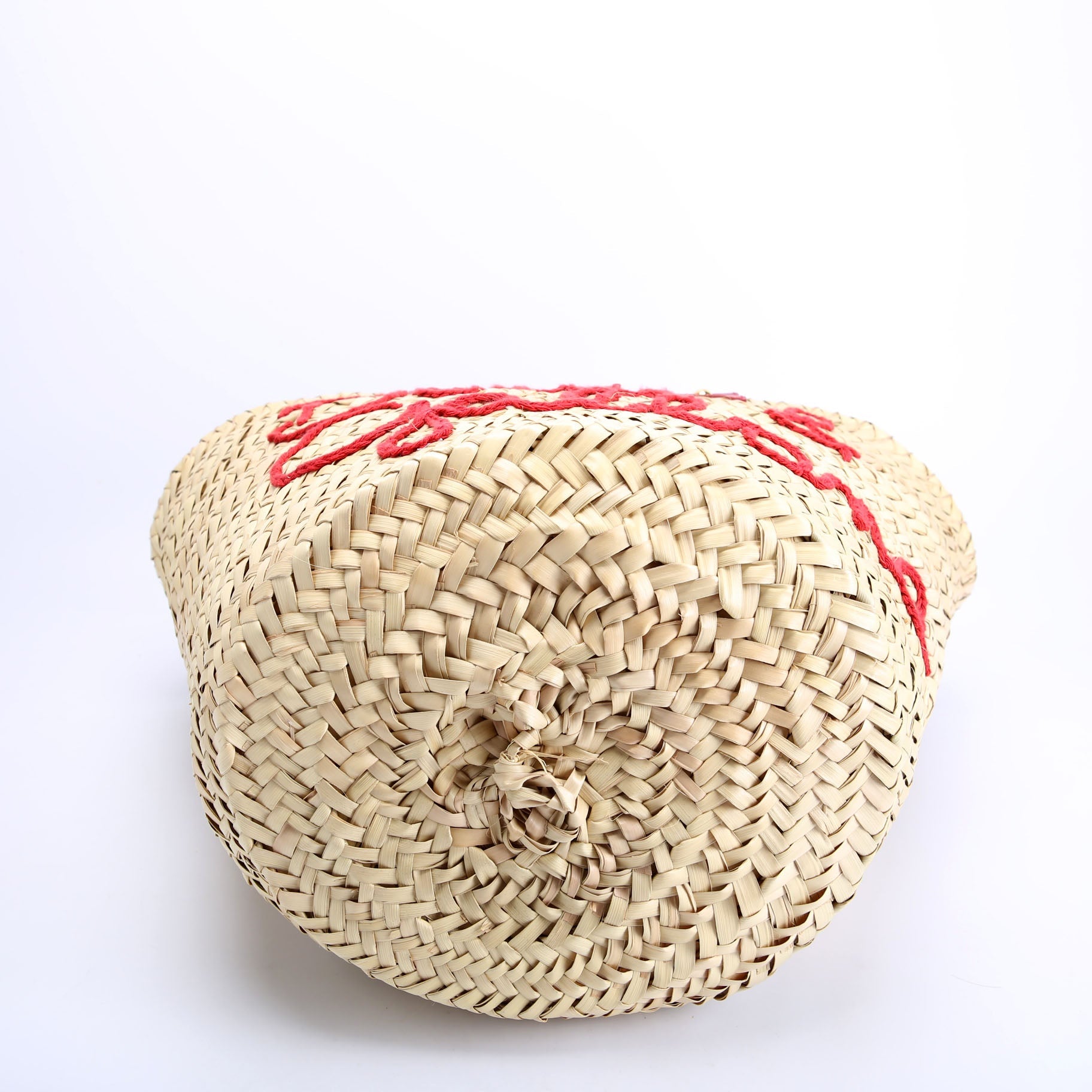 Kendra Raffia Logo Tote Red