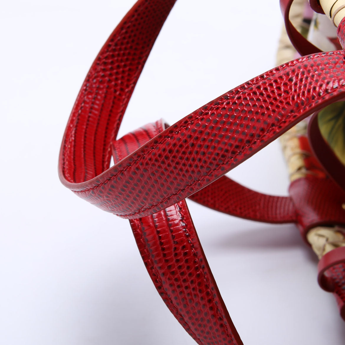 Kendra Raffia Logo Tote Red