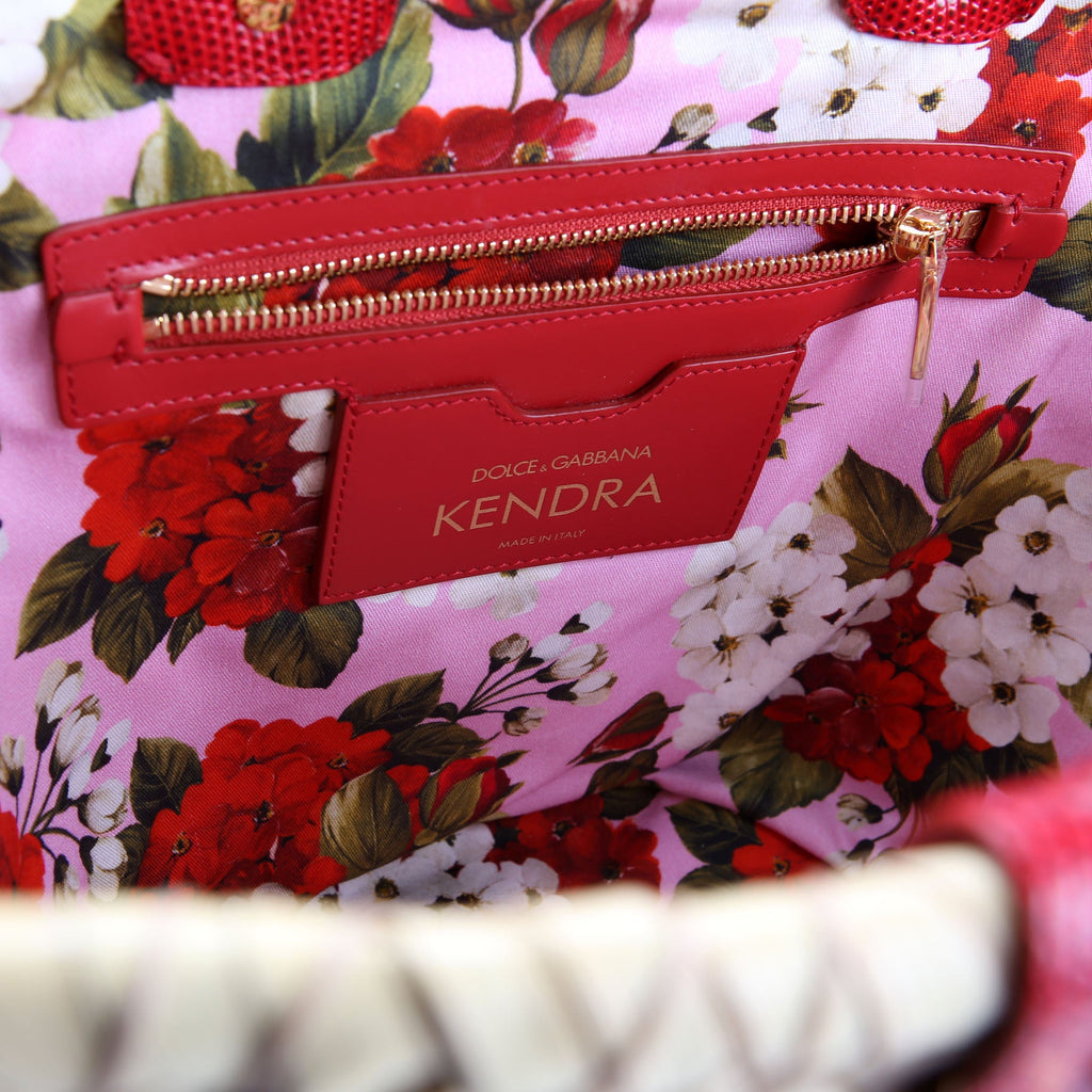 Kendra Raffia Logo Tote Red