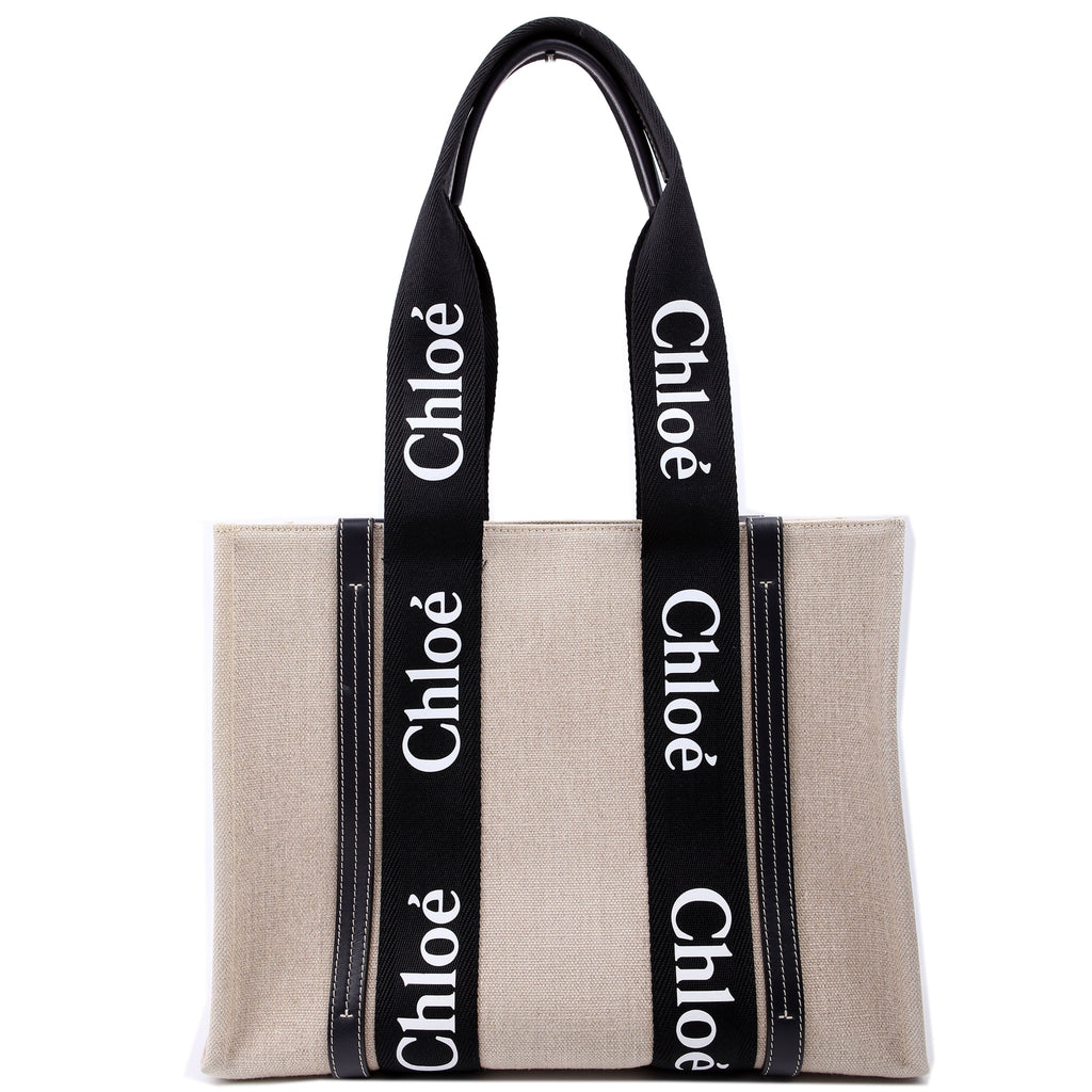 Woody Ribbon Tote Medium Black