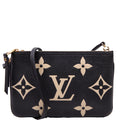 Double Zip Pochette Bicolor Empreinte