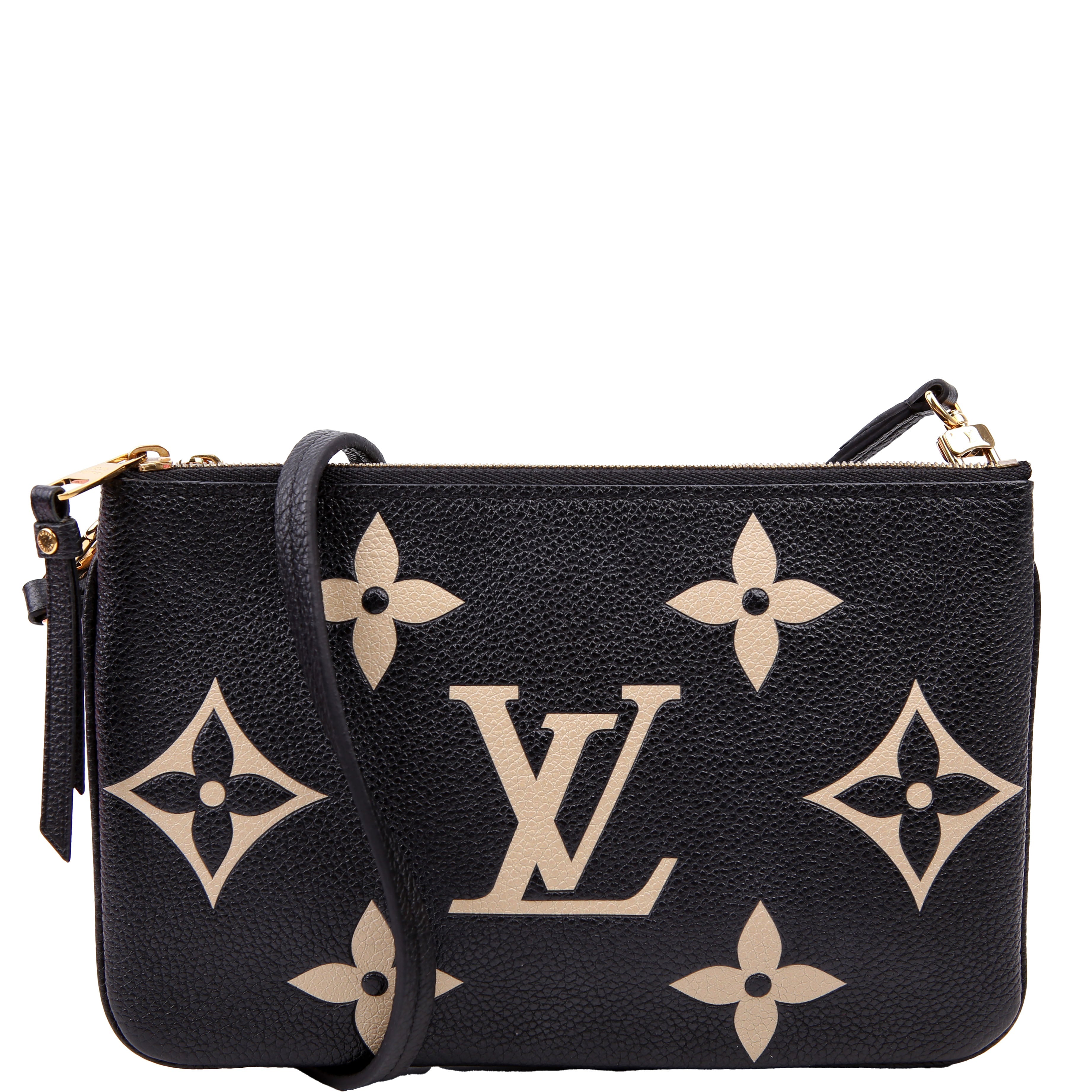 Double Zip Pochette Bicolor Empreinte