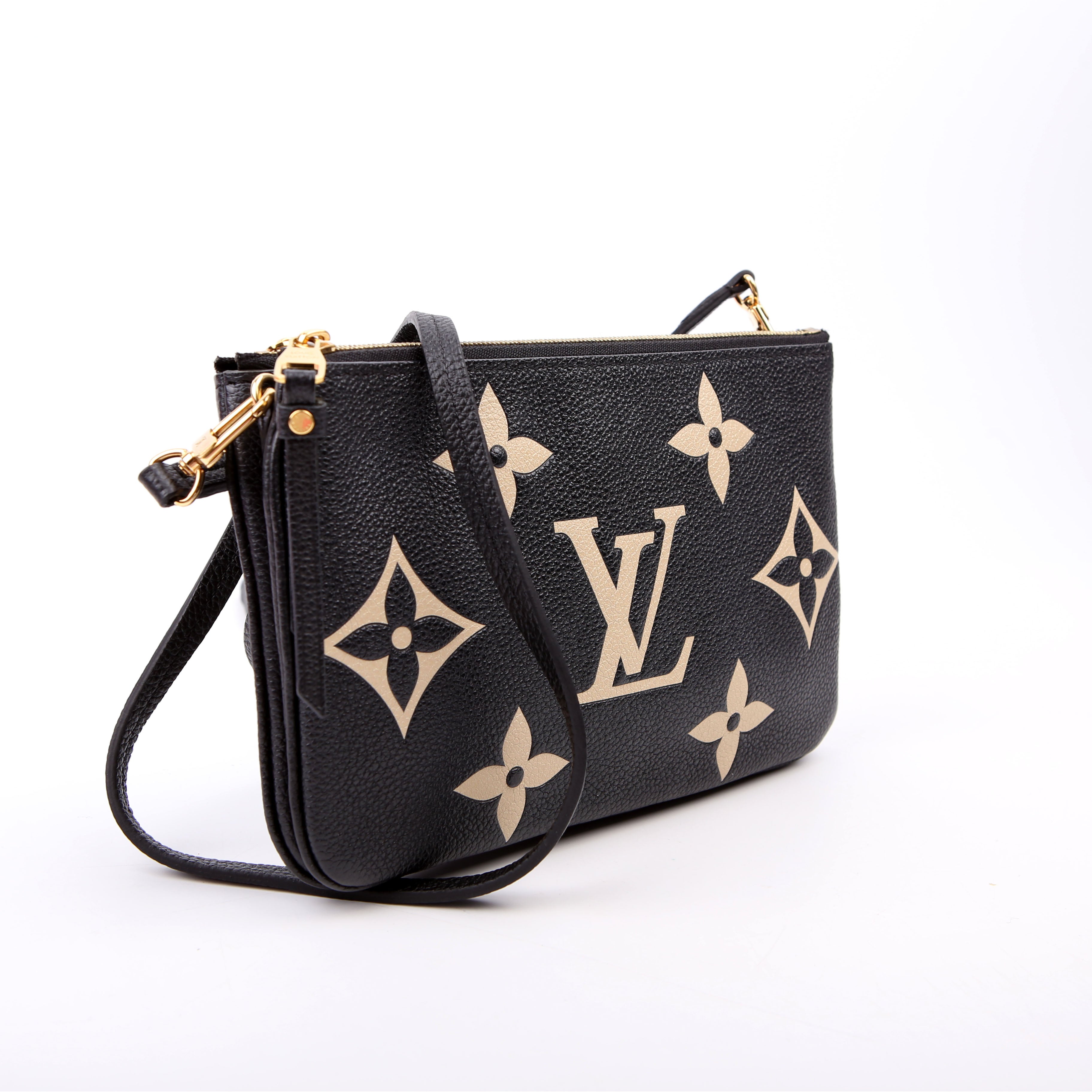 Double Zip Pochette Bicolor Empreinte