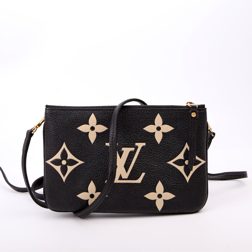 Double Zip Pochette Bicolor Empreinte