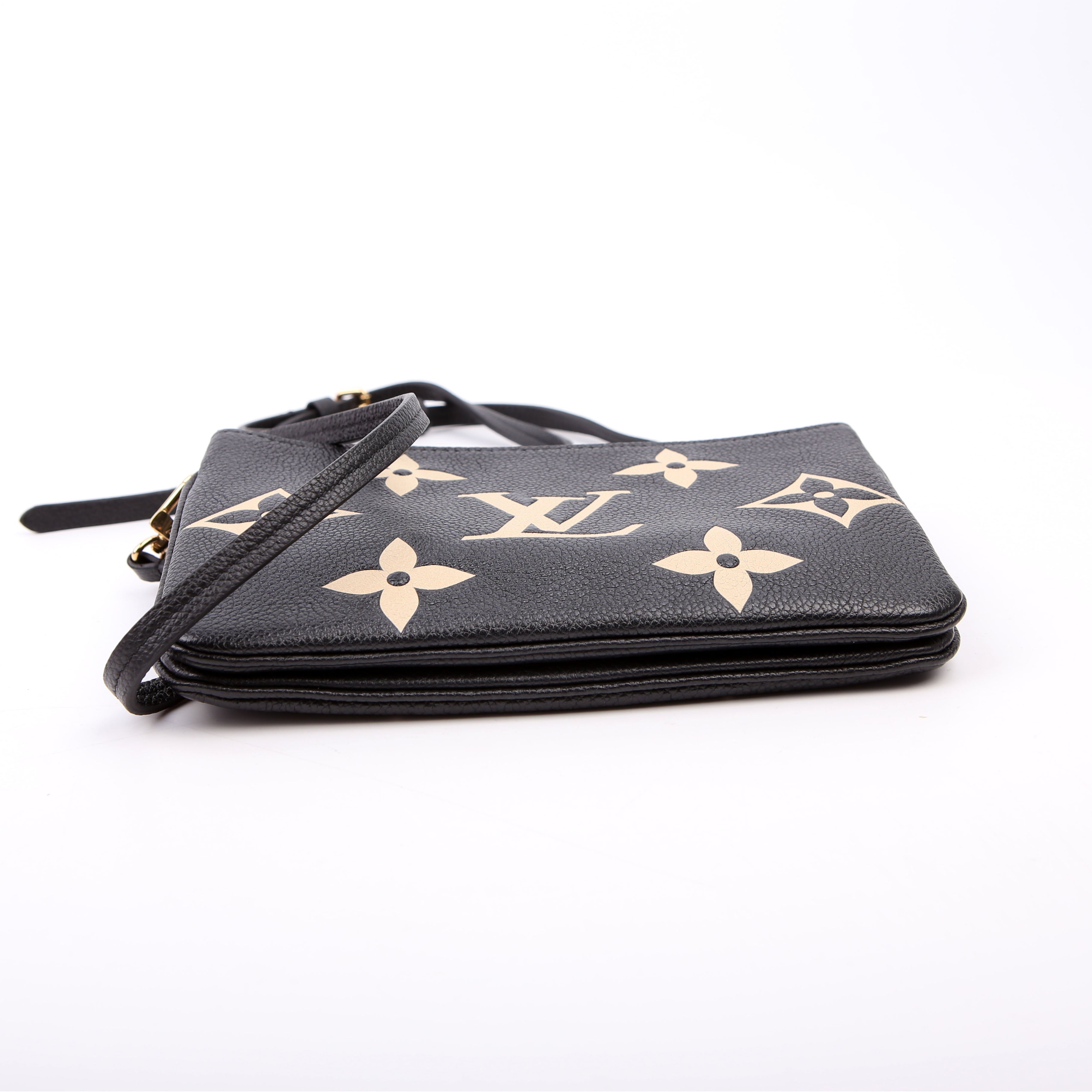 Double Zip Pochette Bicolor Empreinte