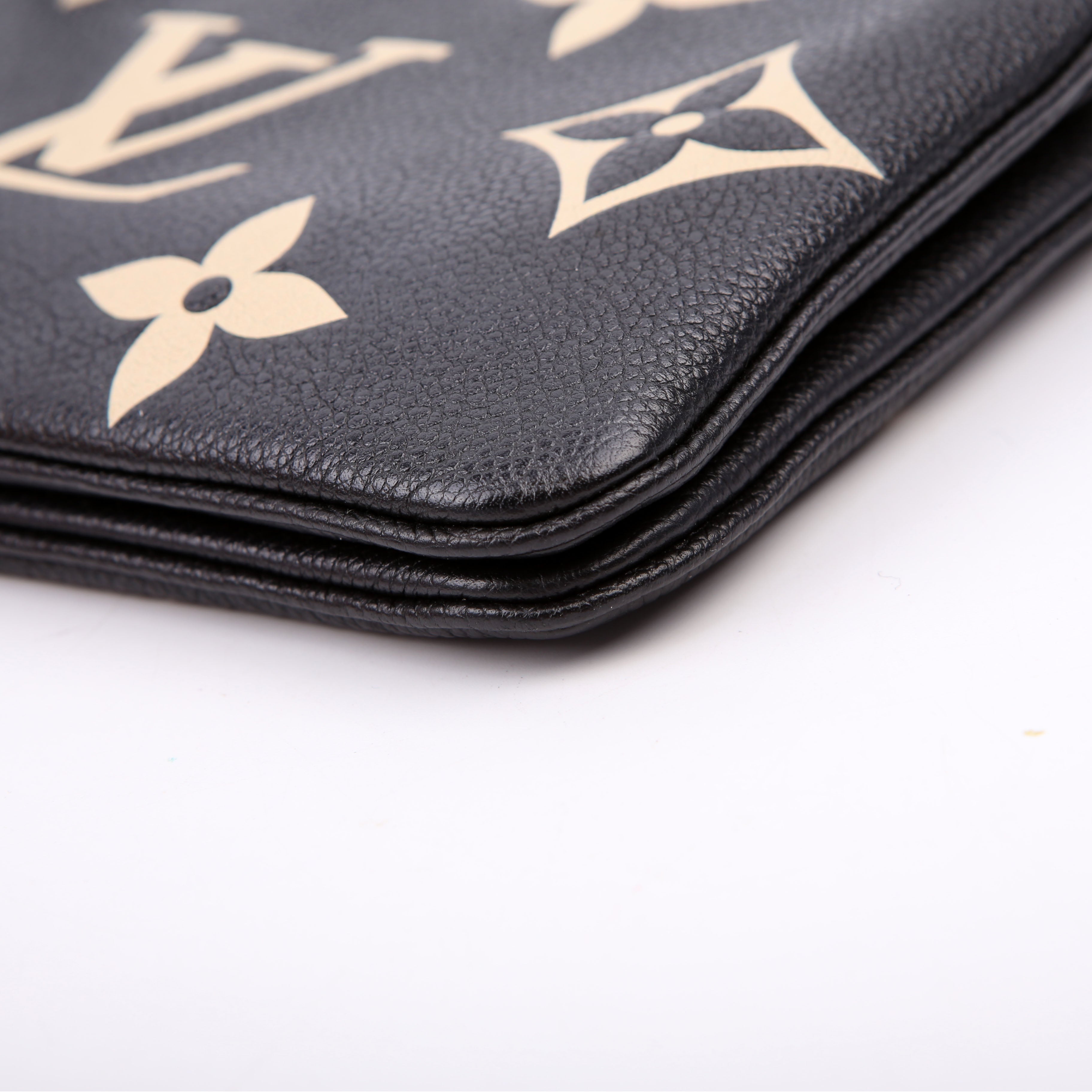 Double Zip Pochette Bicolor Empreinte