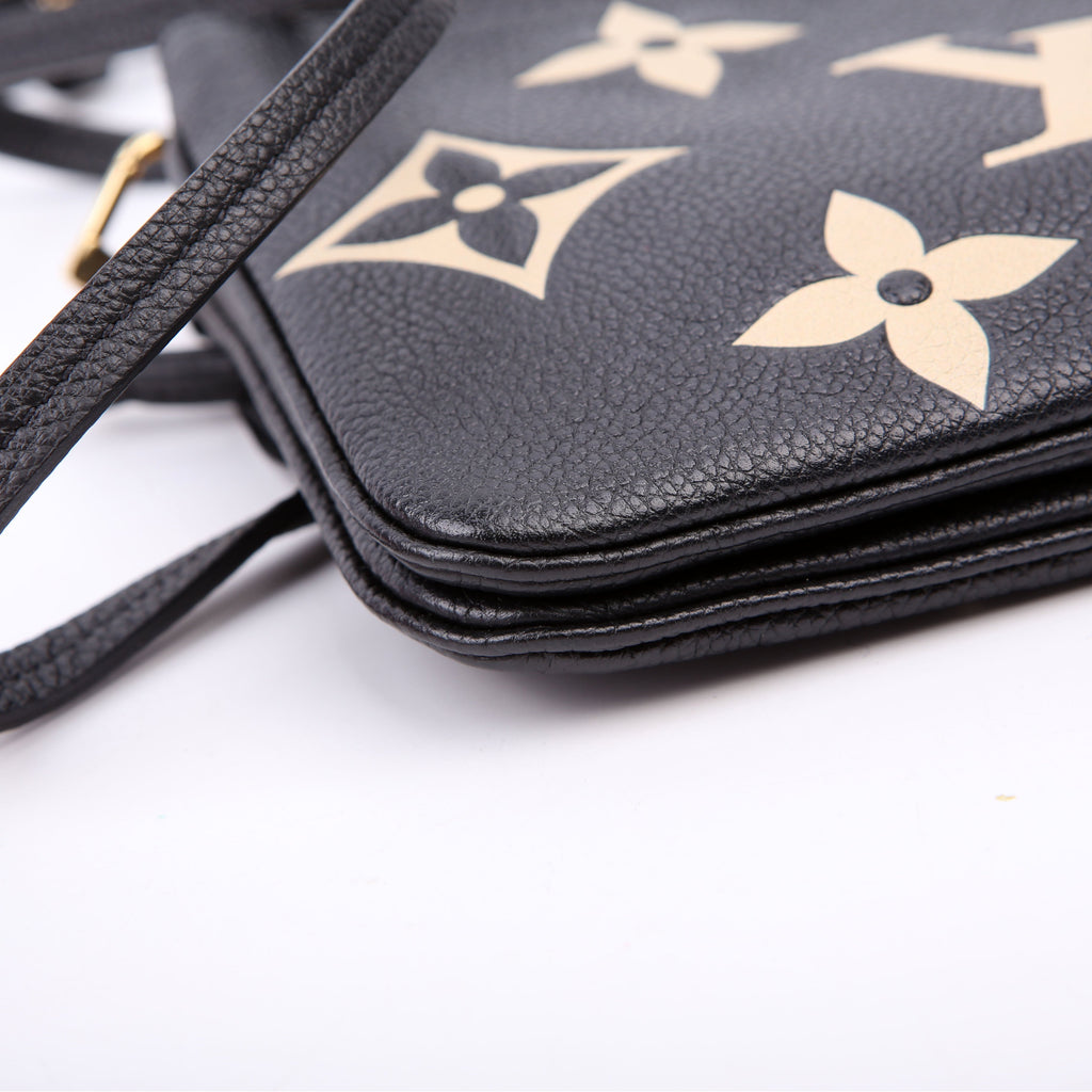 Double Zip Pochette Bicolor Empreinte