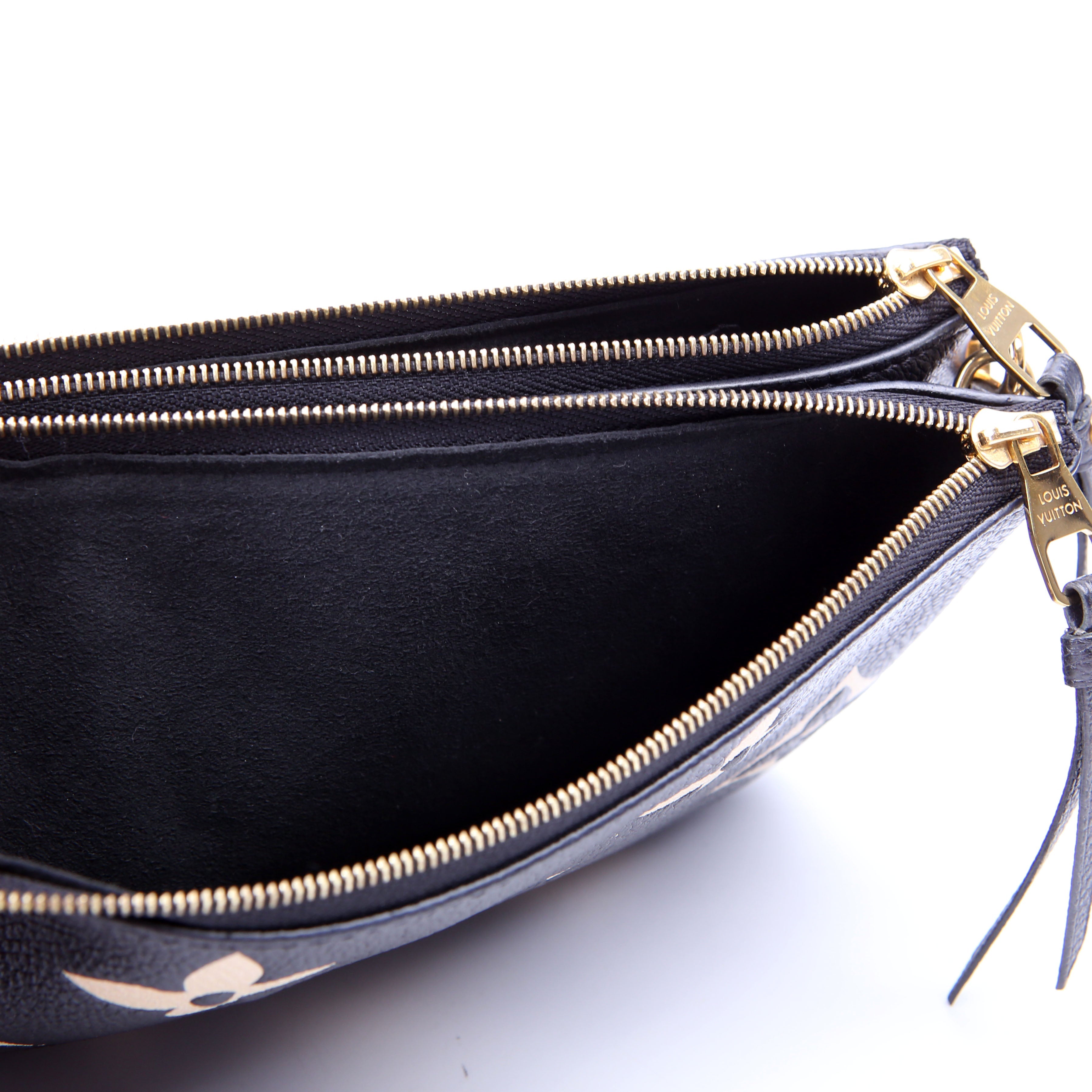 Double Zip Pochette Bicolor Empreinte