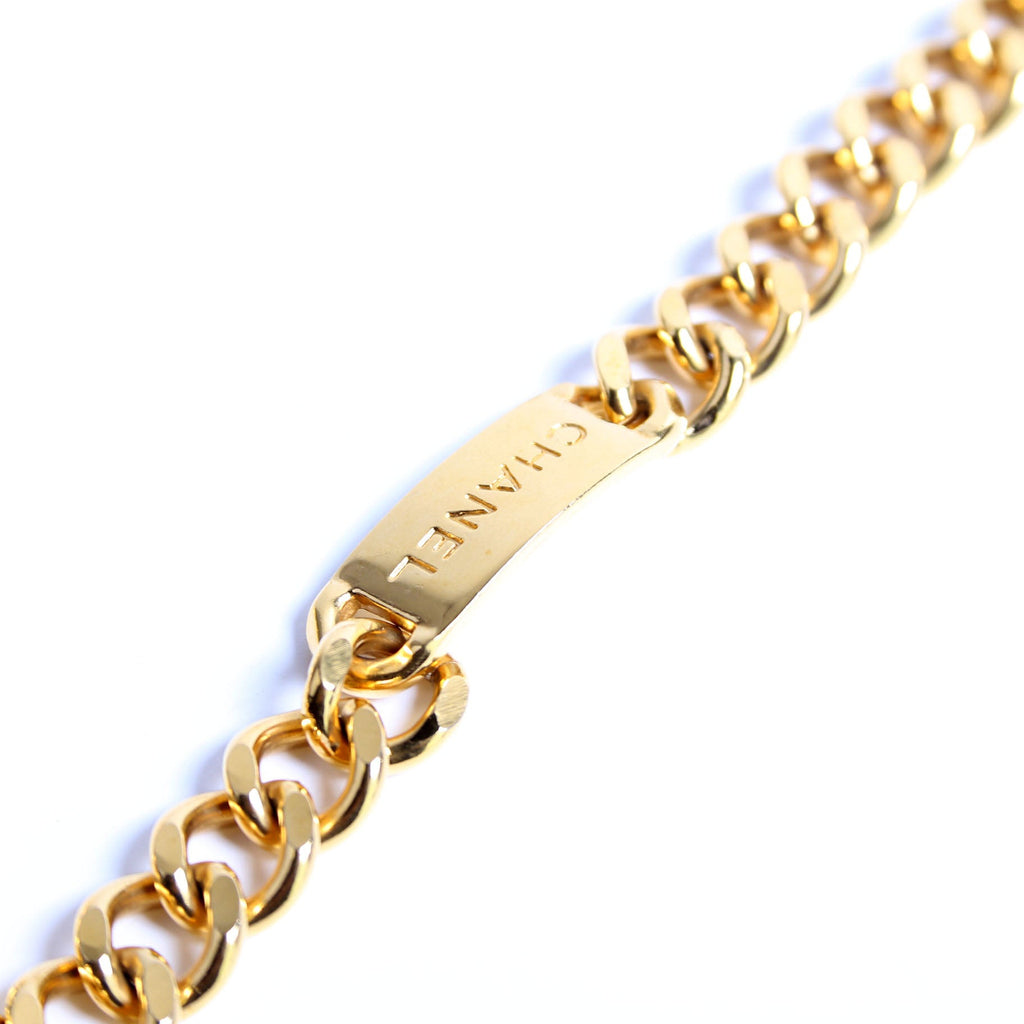 CC Medallion Logo Plate Chain Vintage Belt Gold