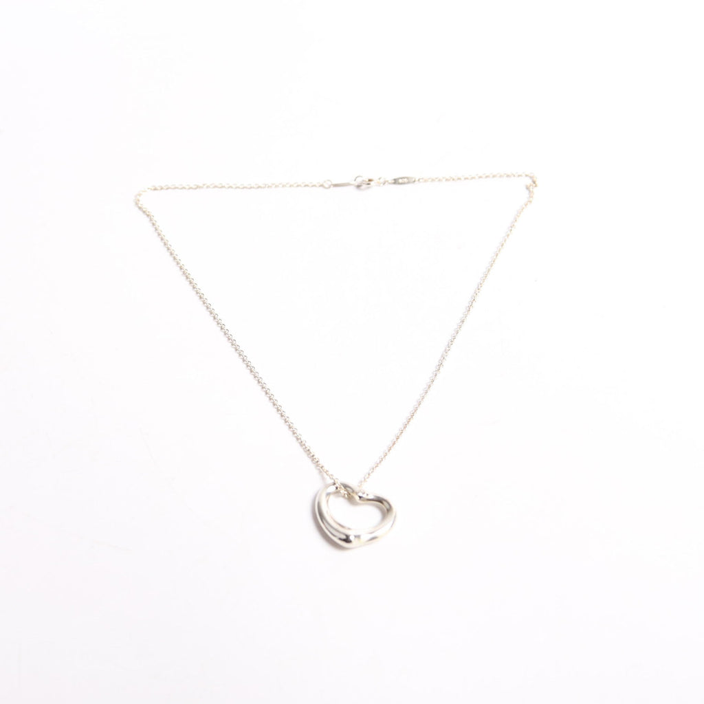 Elsa Peretti Open Heart Medium With Diamond Necklace 925