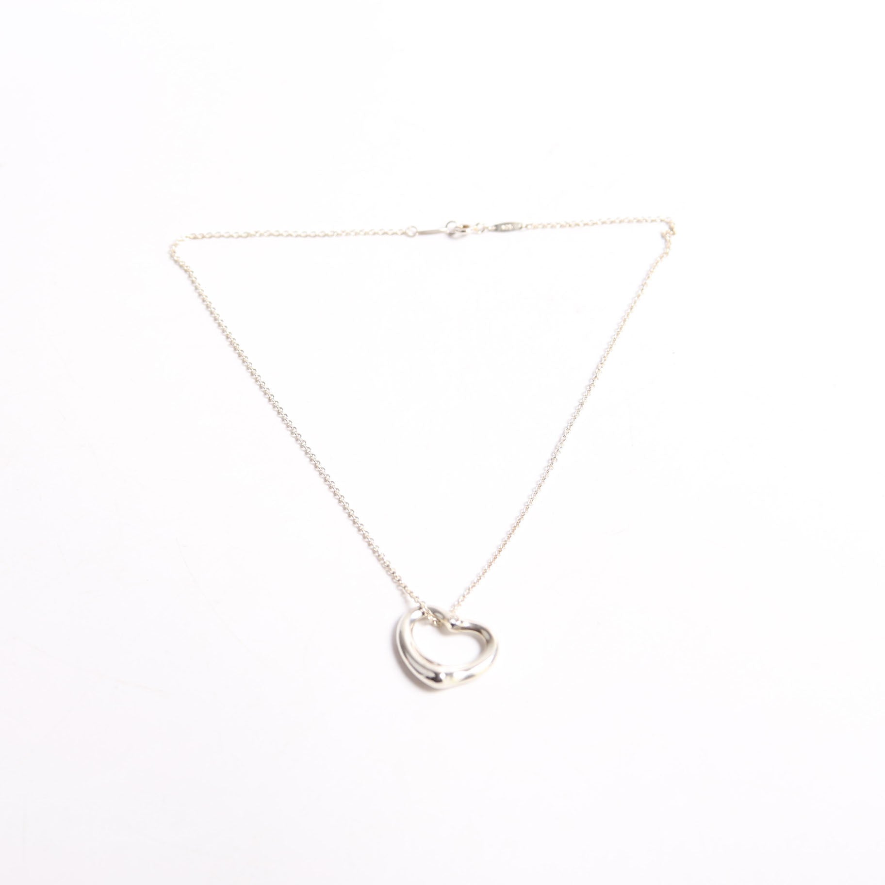 Elsa Peretti Open Heart Medium With Diamond Necklace 925