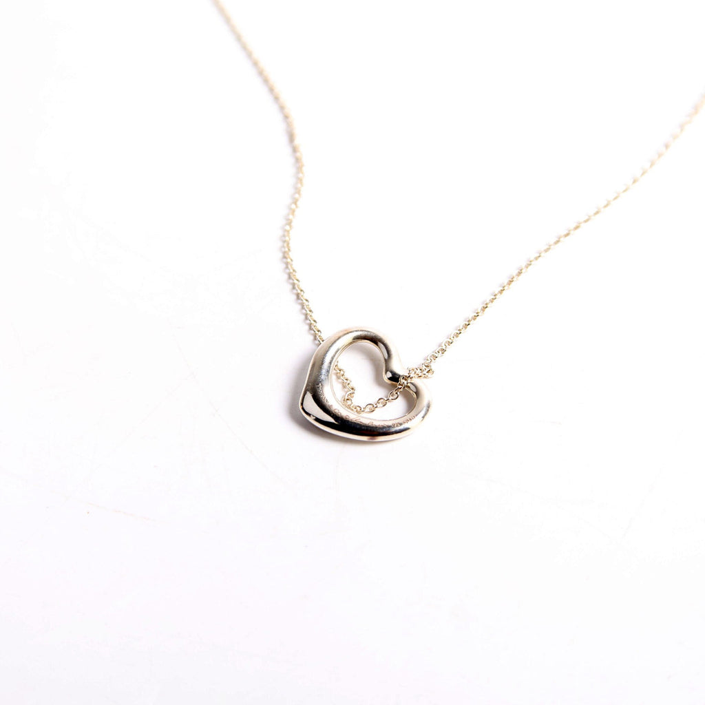 Elsa Peretti Open Heart Medium With Diamond Necklace 925
