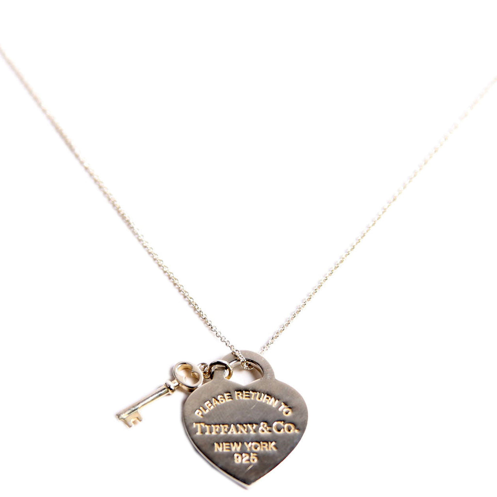 Please Return Heart/Key Necklace 925