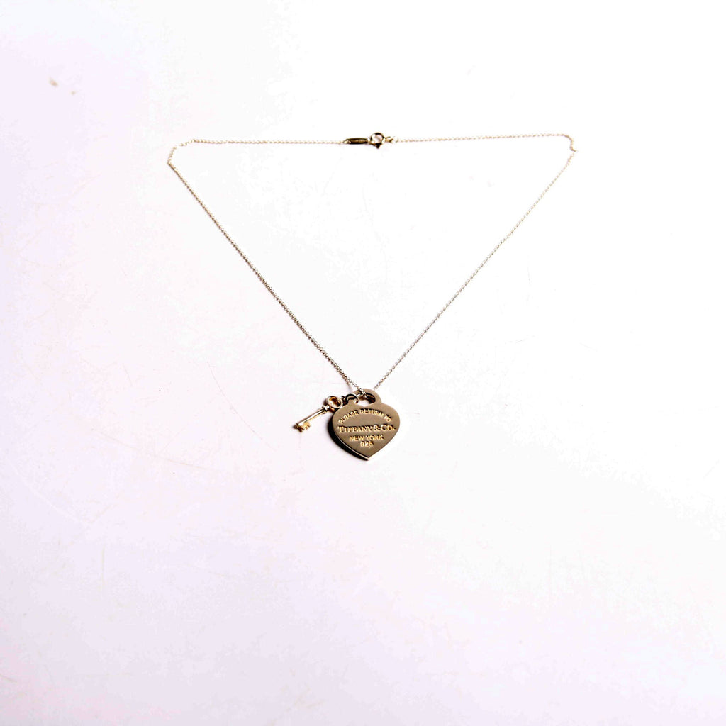 Please Return Heart/Key Necklace 925
