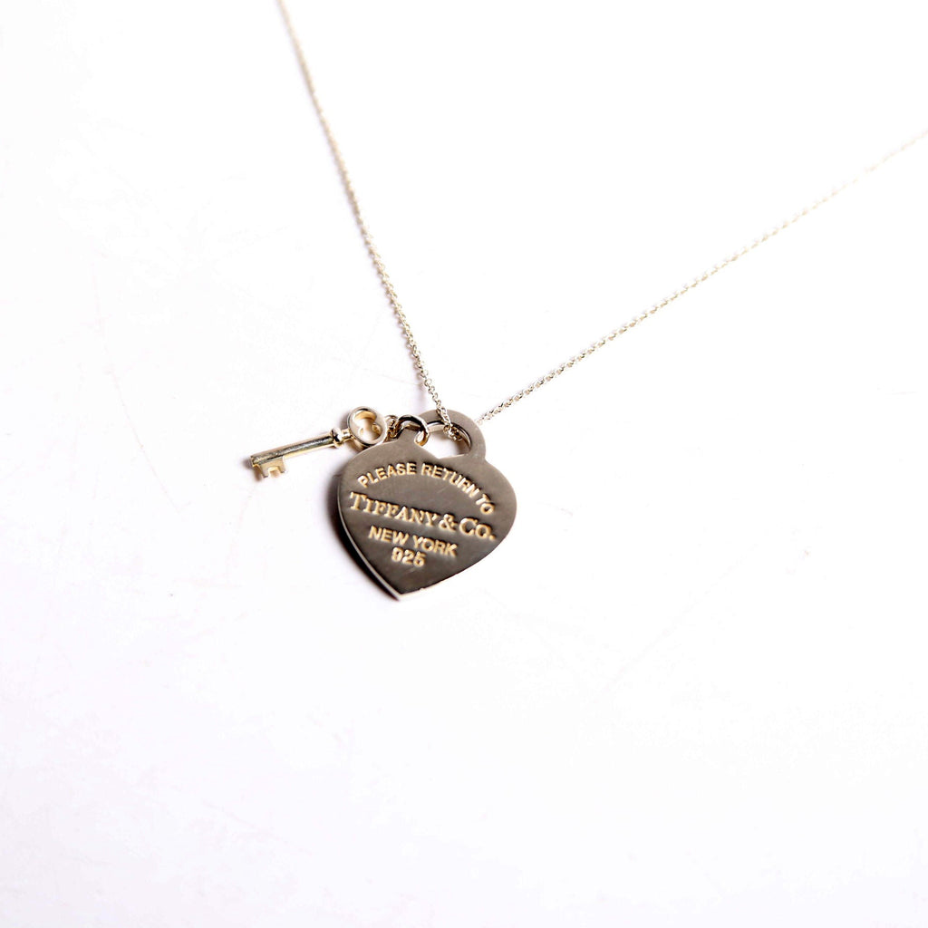 Please Return Heart/Key Necklace 925