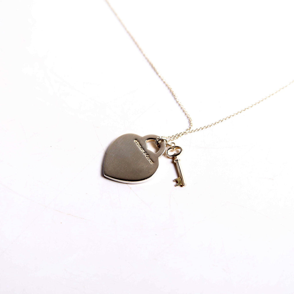 Please Return Heart/Key Necklace 925