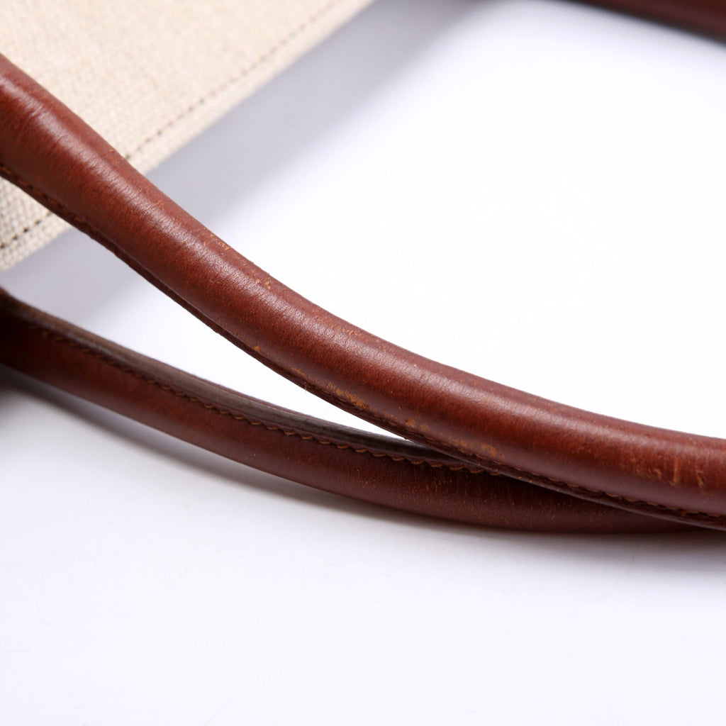 SAINT LAURENT Rive Gauche Canvas Tote Bag 499290 Beige/Brown