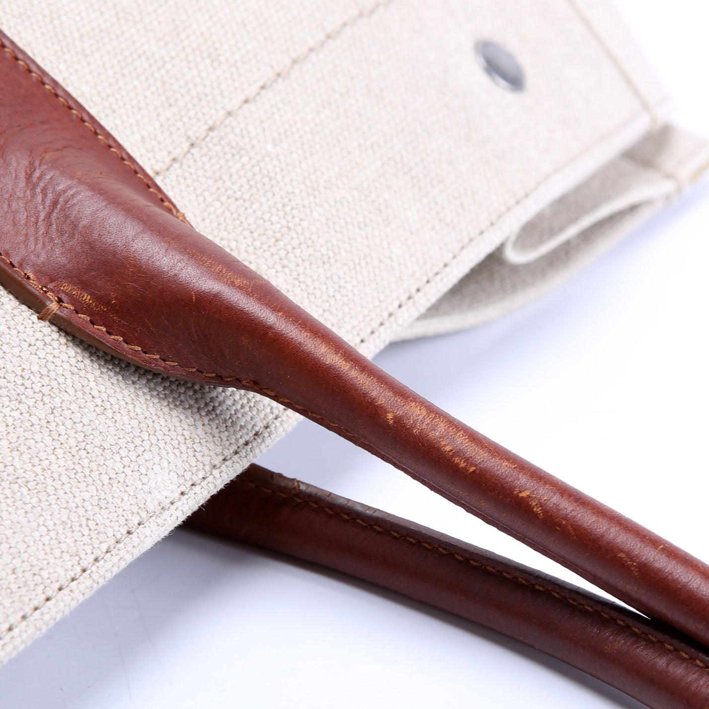 SAINT LAURENT Rive Gauche Canvas Tote Bag 499290 Beige/Brown