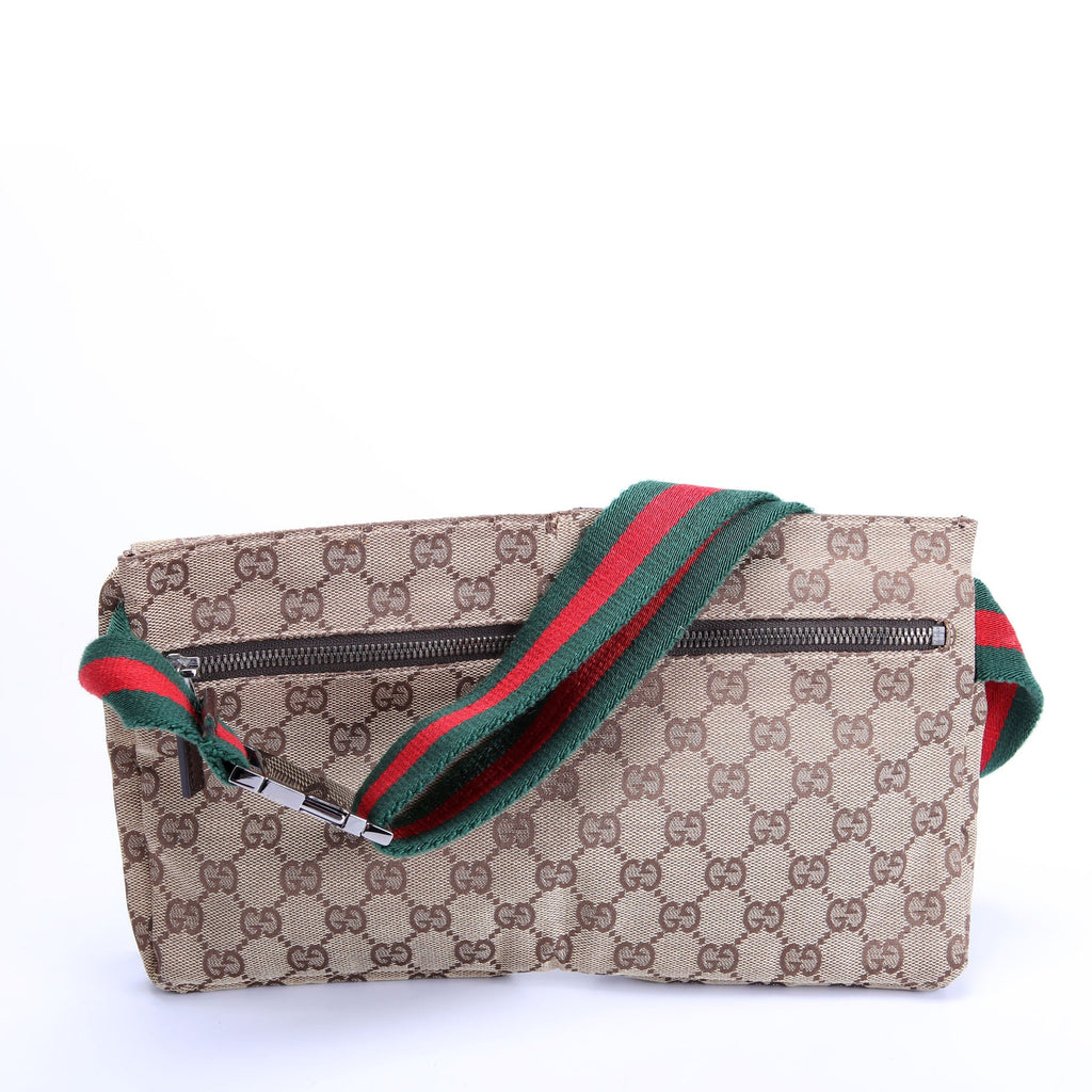 28566 GG Canvas Waist Bag Brown